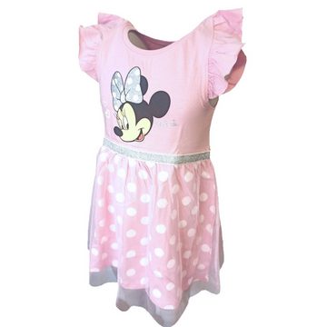 Disney Minnie Mouse Sommerkleid Minnie Maus Tüllkleid mit Glitzer Gr. 104 -134 cm