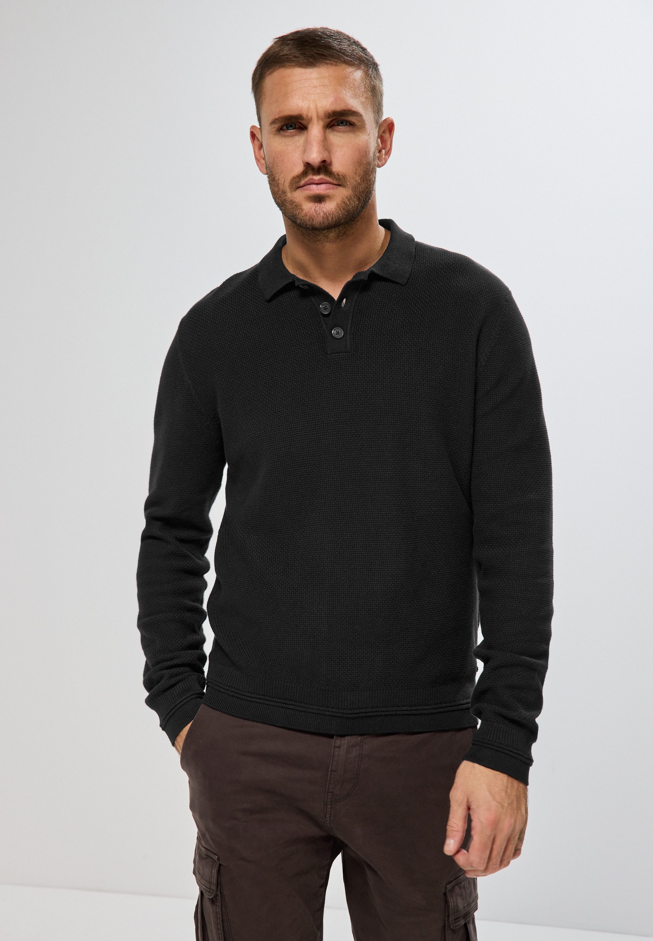 STREET ONE MEN Strickpullover mit grober Struktur