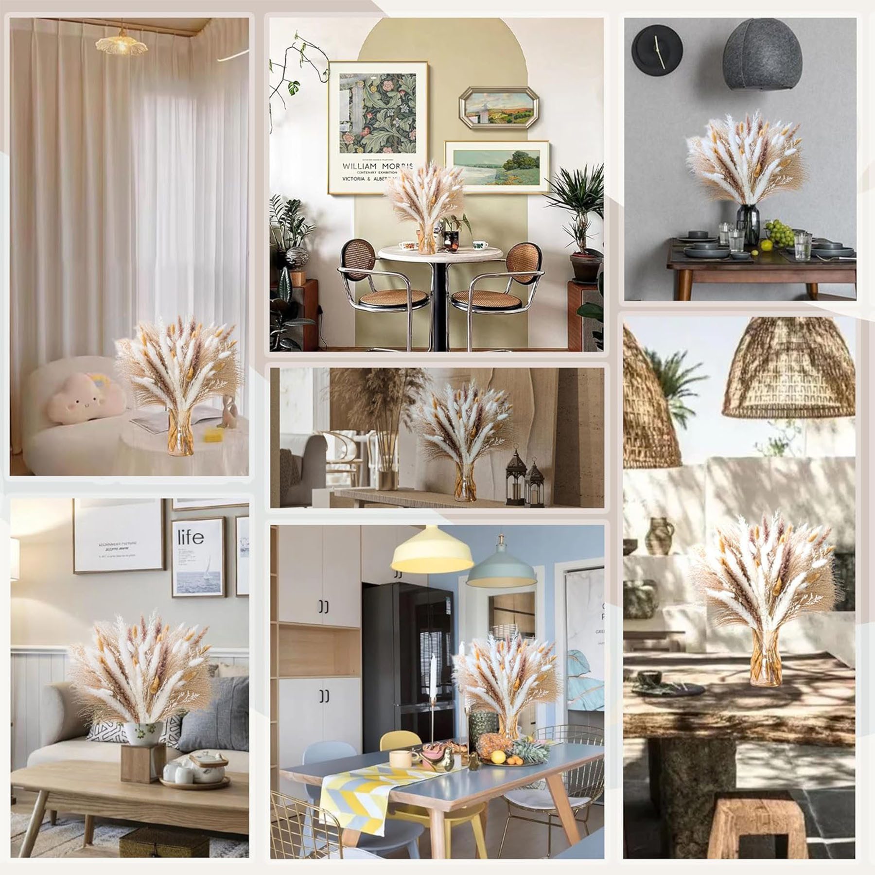 Trockenblume 75 Stück Trockenblumenstrauß,DIY Natürliche Pampasgras Kunstvolle Deko Boho-Tischdeko,Künstlerische Deko für Hochzeit, Zuhause,Esszimmertisch, Mutig, Pampasgras Trockenblumen Deko,75 Stück Pampasgras Getrocknet