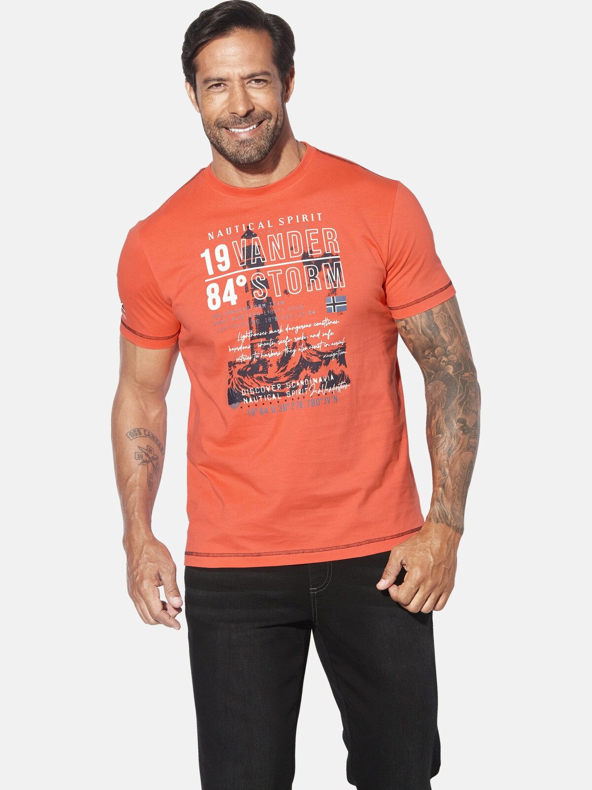 Jan Vanderstorm T-Shirt MORKHEIM mit Effekt-Prints