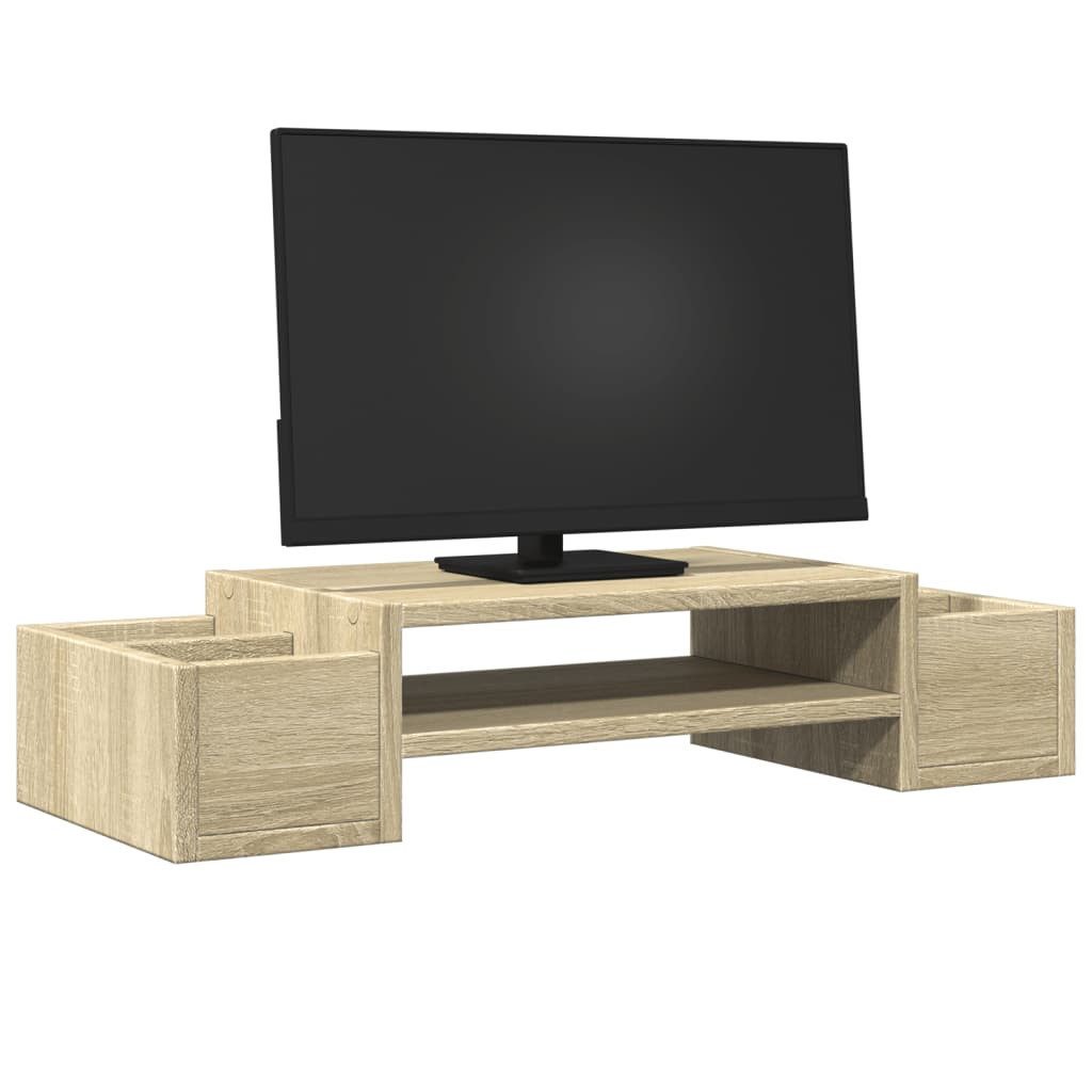 vidaXL Monitor-Halterung 70 x 27 x 15 cm Monitorständer mit Stauraum Sonoma Eiche 70x27x15 Span