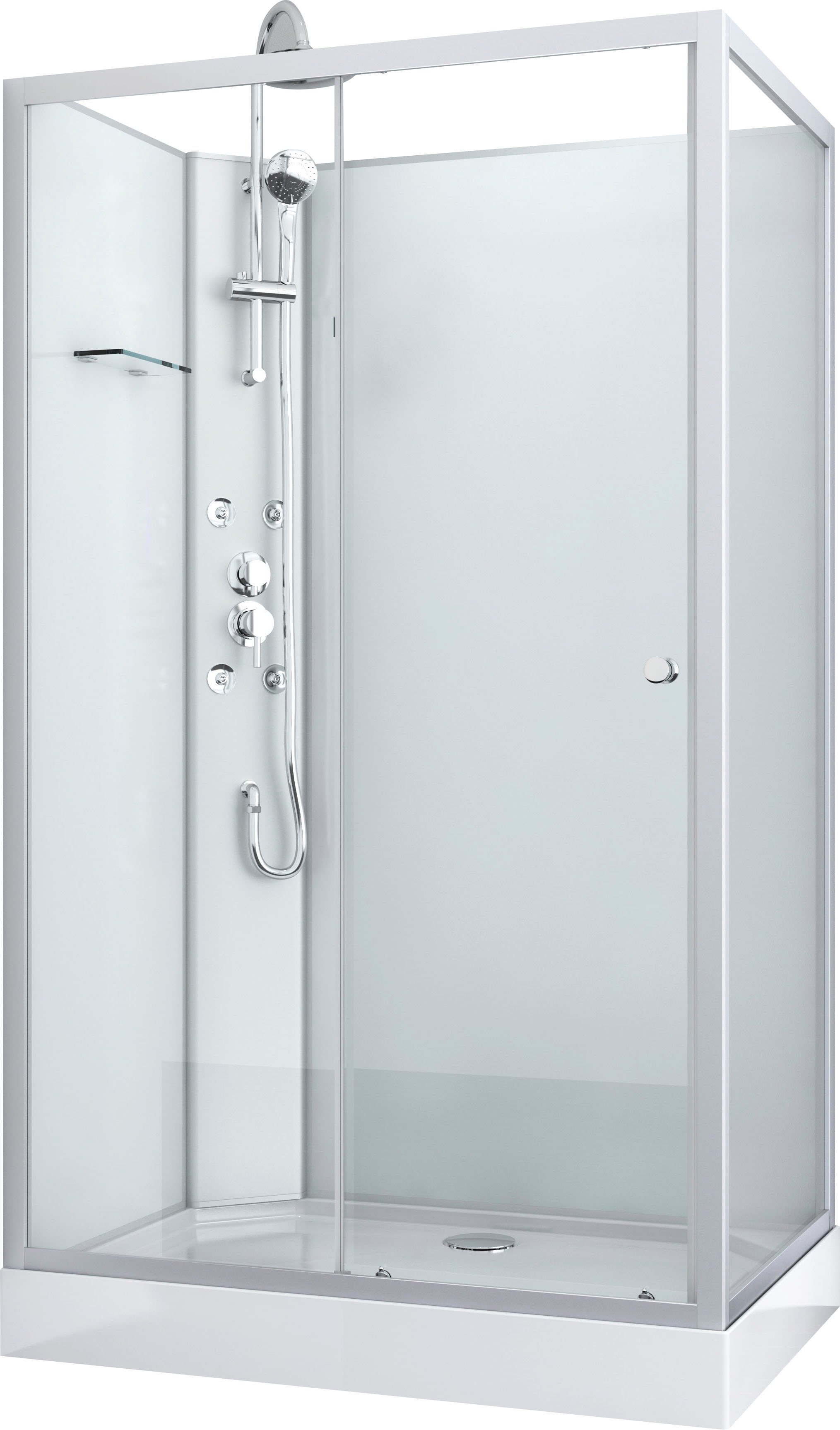 Sanotechnik Komplettdusche »VIVA«, BxT: 120x80 cm,  Einscheibensicherheitsglas, rechteckig Dusche, mit Massagedüsen