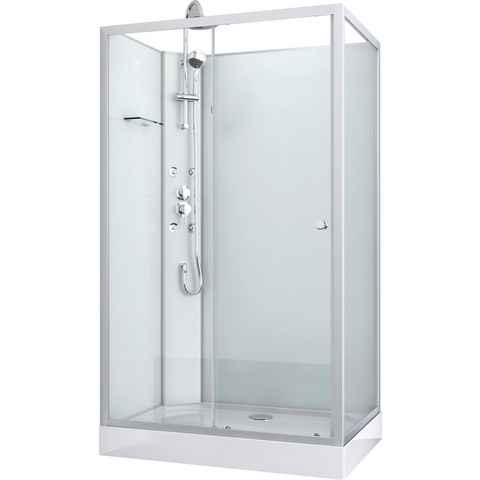 Sanotechnik Komplettdusche VIVA, BxT: 120x80 cm, Einscheibensicherheitsglas, rechteckig Dusche, mit Massagedüsen