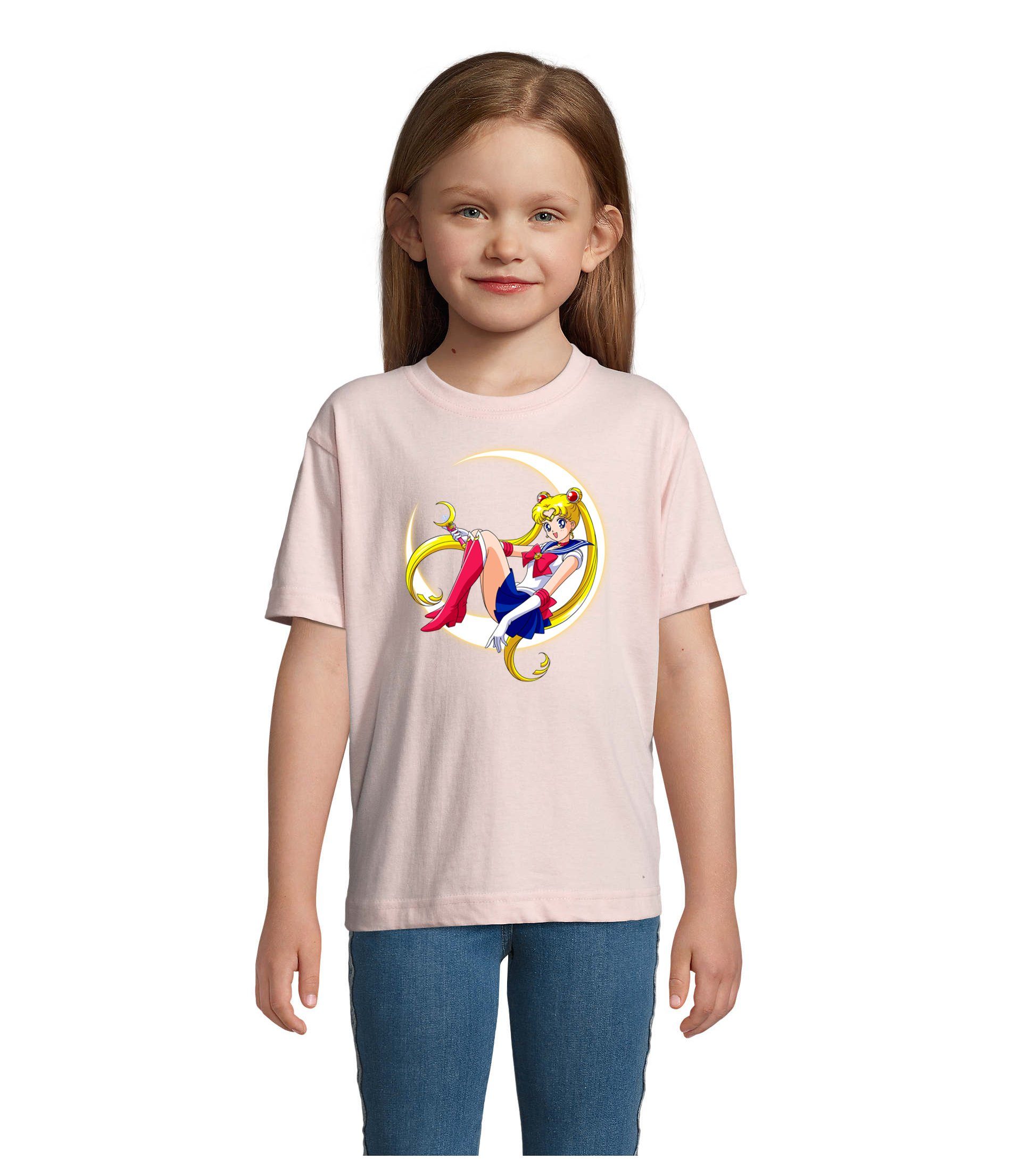 Manga & Comic Kinder Blondie T-Shirt Sailor Rosa Mädchen Anime Jungen Moon Fun Brownie