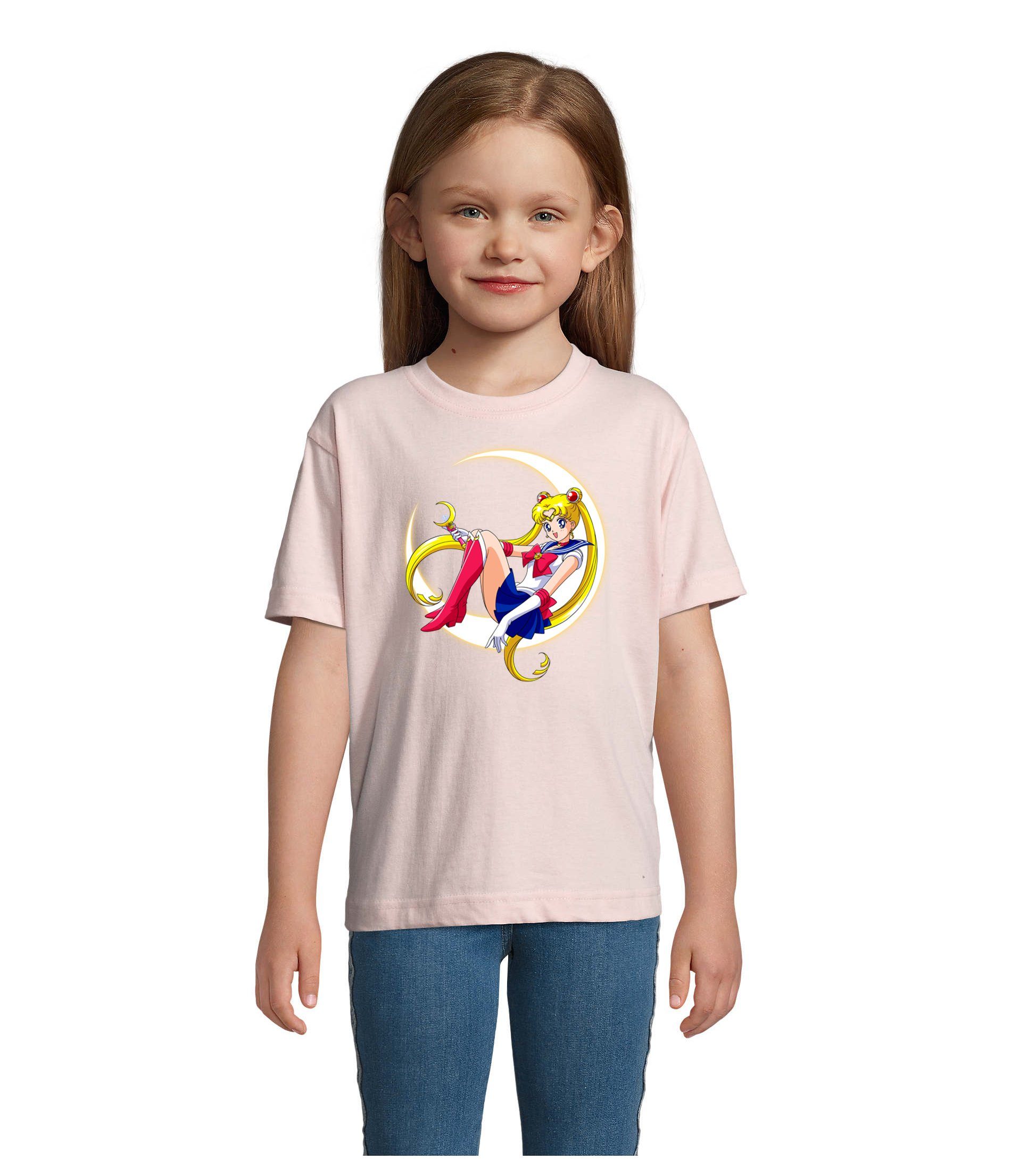 Blondie & Brownie Fun Moon Mädchen Anime Kinder Jungen Sailor Rosa Comic T-Shirt Manga