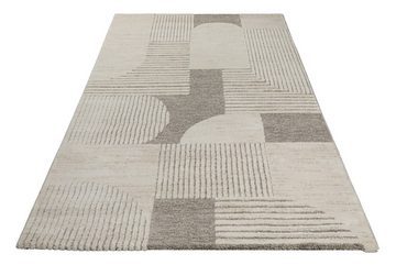 Teppich Mats, Wecon home, Höhe: 18 mm, Designerteppich mit Rautenmuster und Relief, Beigetöne, Wohnzimmer