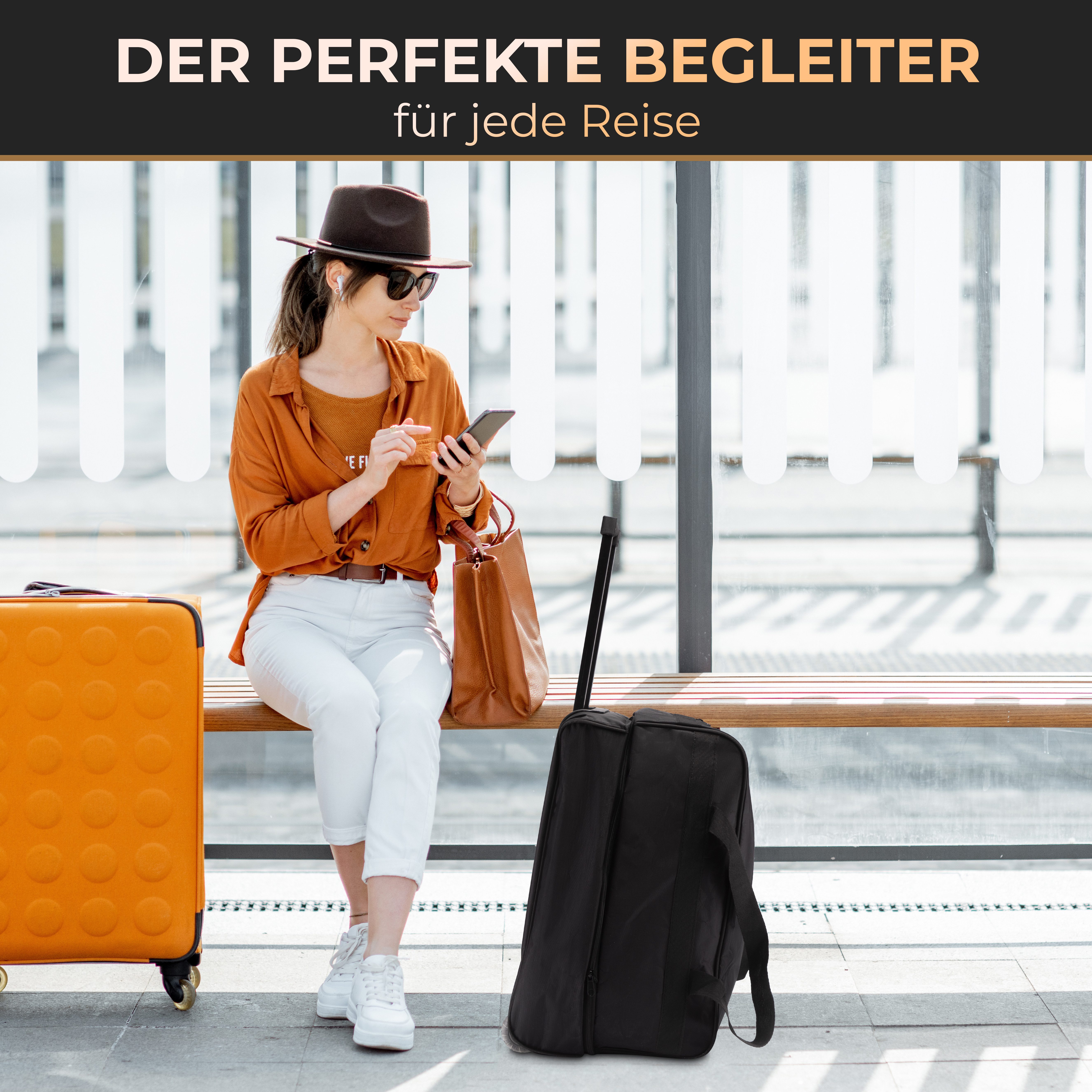 Weissmantel Handgepäck-Trolley Handgepäck Koffer 55x40x25 Reisetasche Rollkoffer Bordgepäck Trolley, Trolly, Handgepäck, Bordgepäck, kleiner Koffer