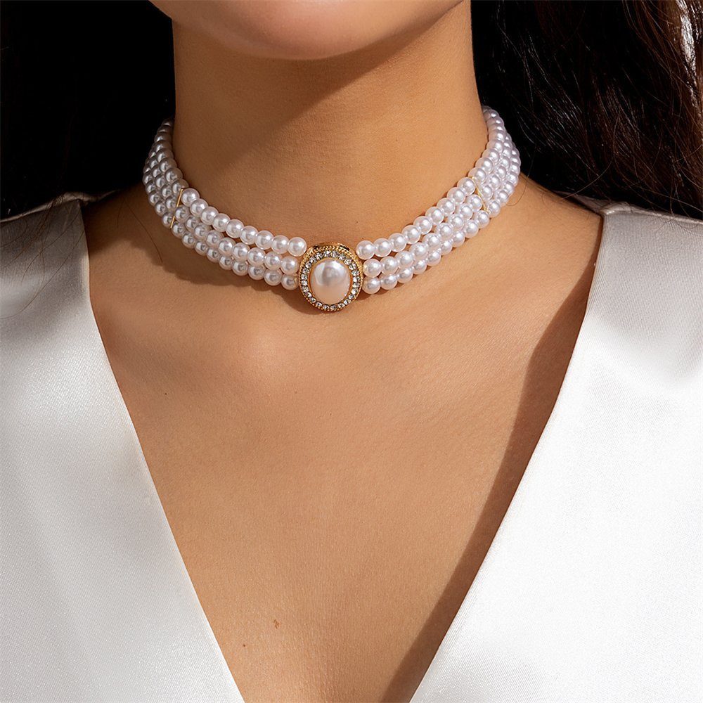 Gontence Choker Perlenkette (Nachahmung), hohe Mode