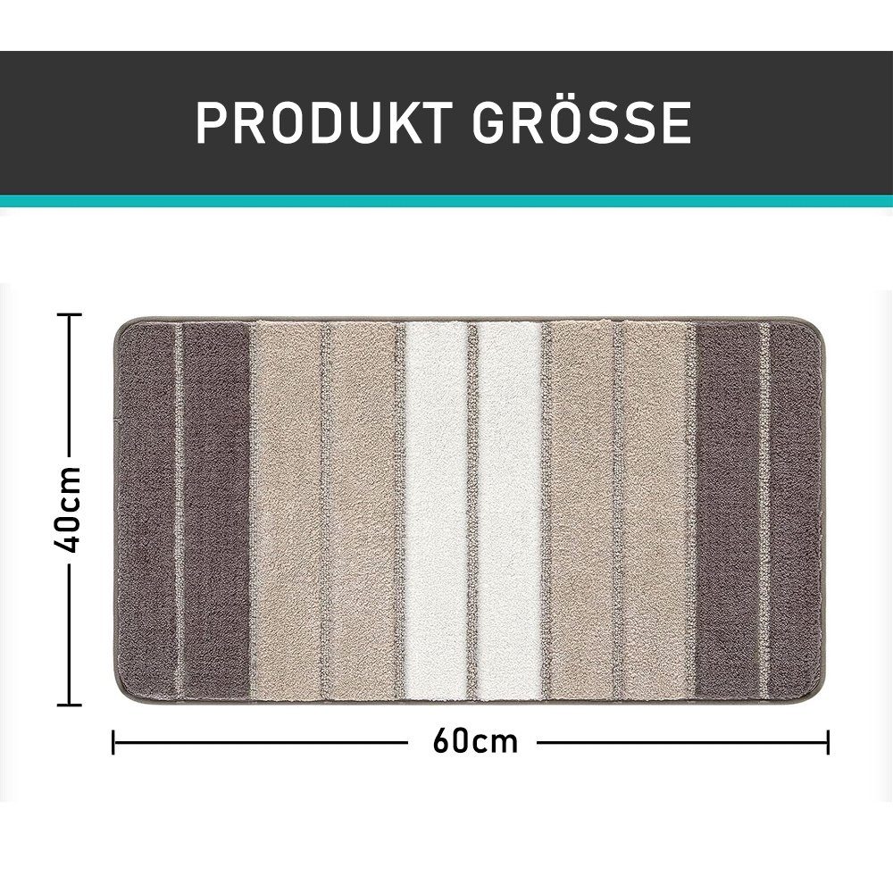 NUODWELL Badematte Badezimmerteppich Rutschfest, Mikrofaser Weich günstig online kaufen