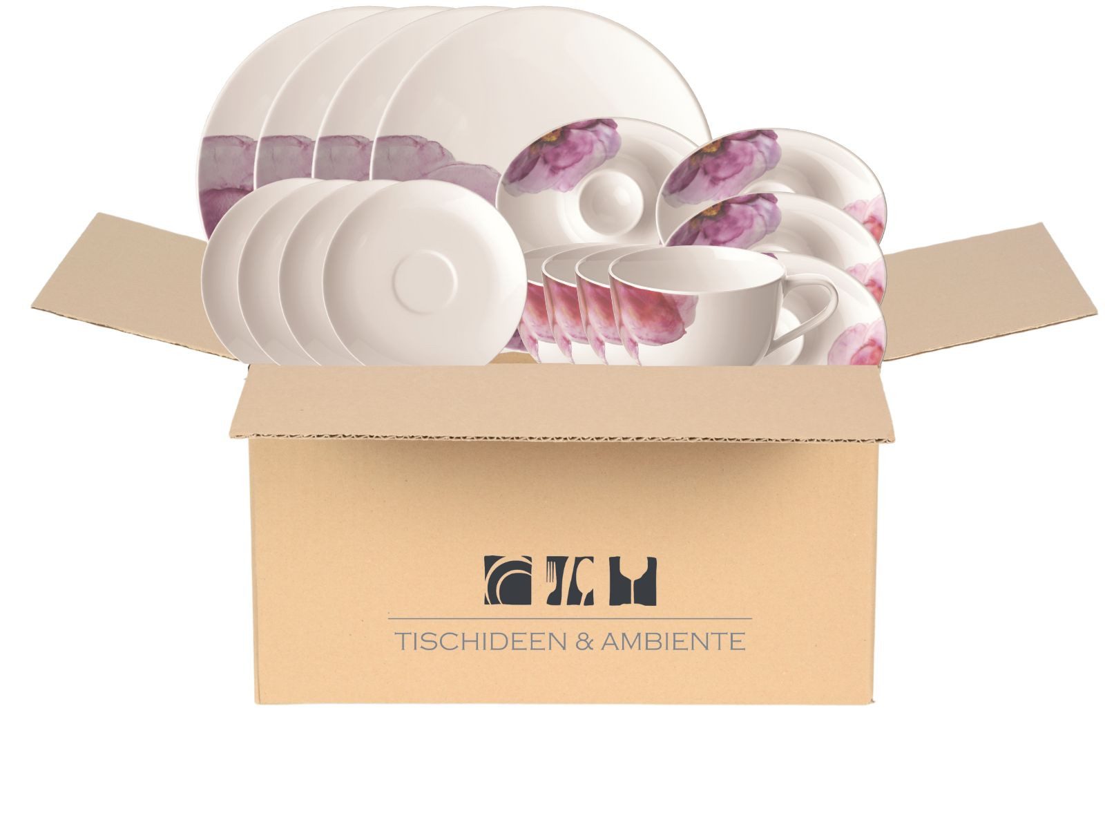 Villeroy & Boch Frühstücks-Set Geschenkbox Rose Garden Frühstücksset 16tlg