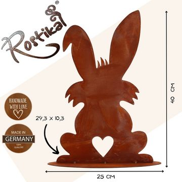 Rostikal Osterfigur Osterhase Figuren Metall Osterdeko aussen, echter Rost