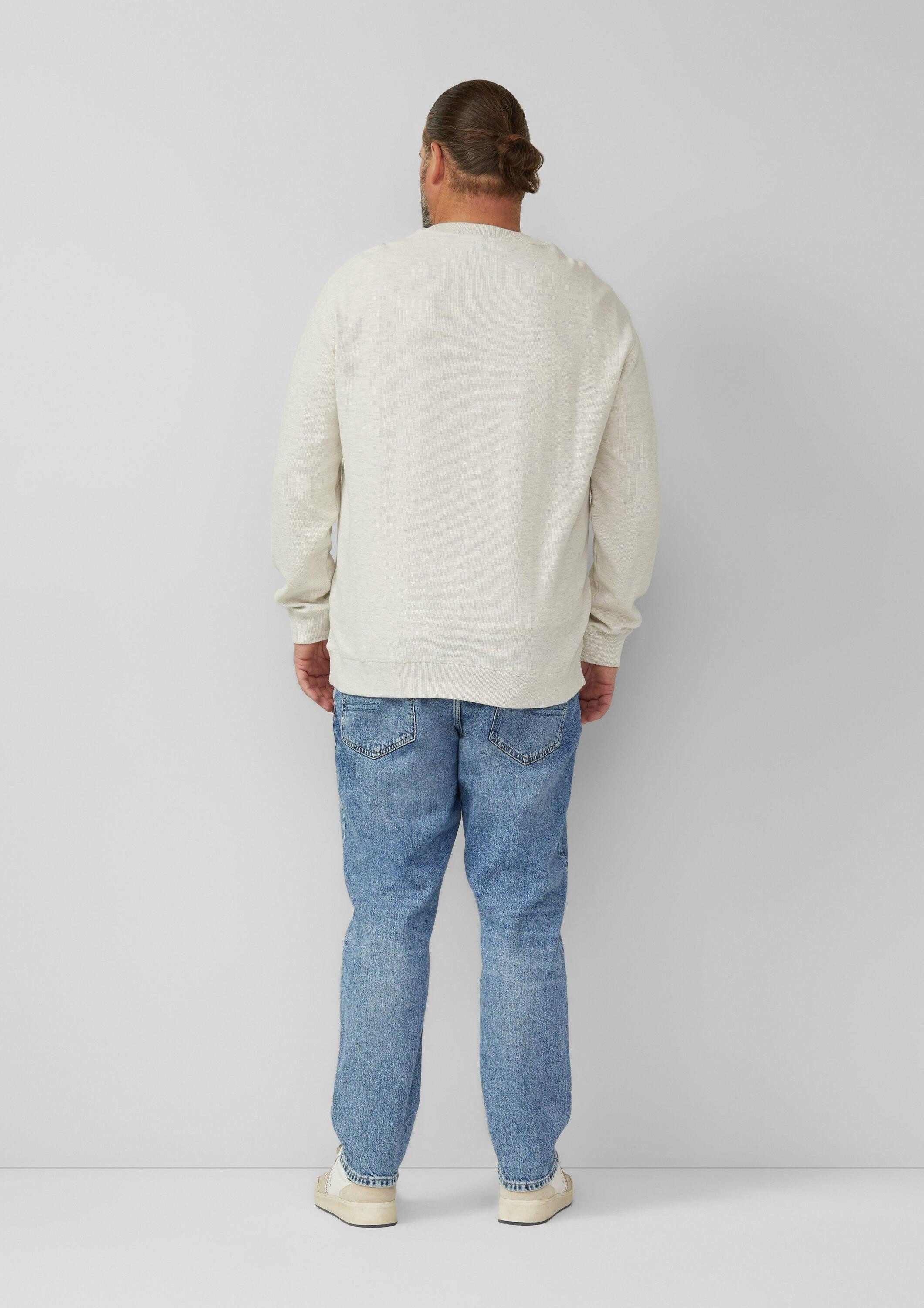 s.Oliver Sweatshirt Sweatshirt Strukturiertes Sweatshirt mit Rippbündchen
