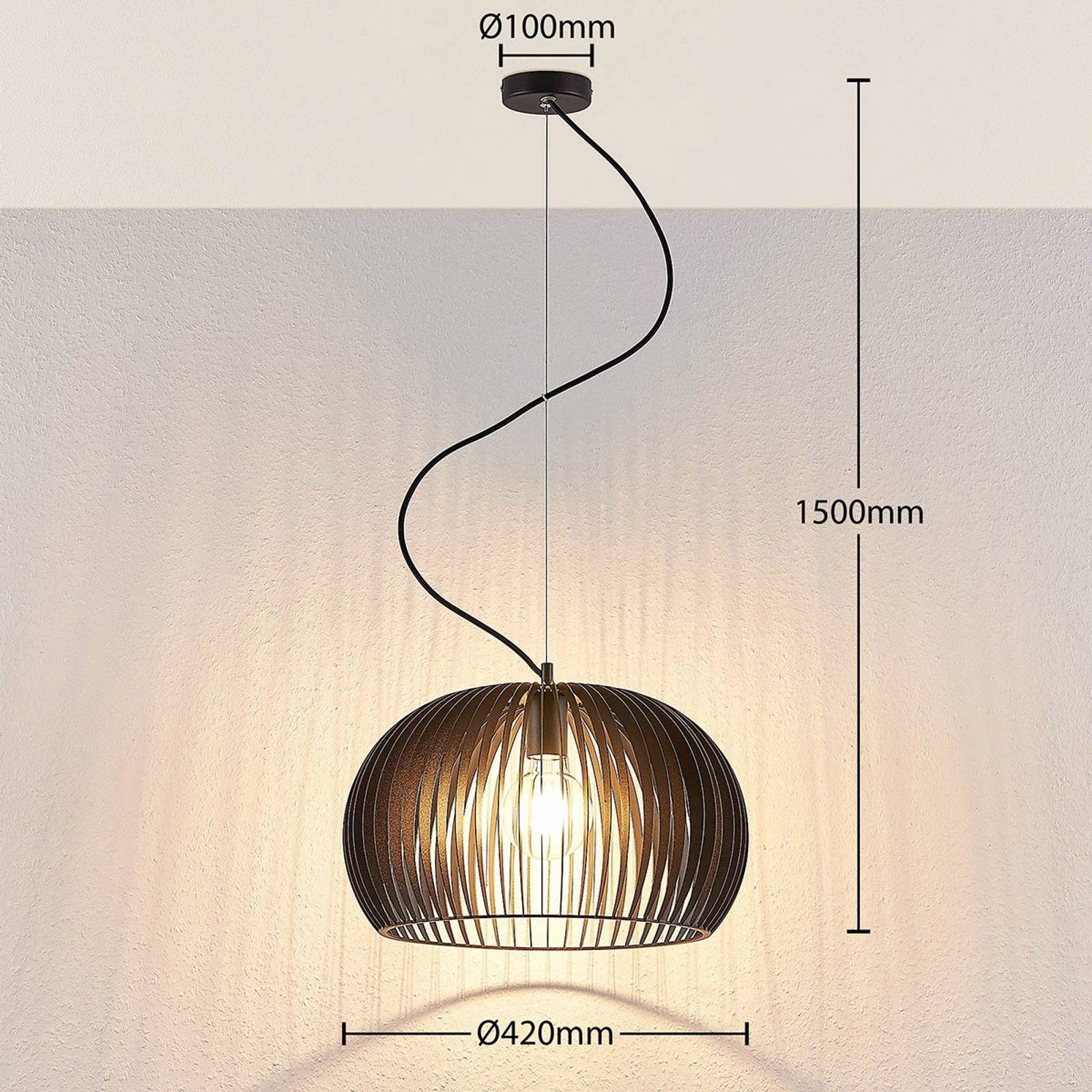 Lindby Esstischlampe nicht Schwarz, Deckenlampe, 1 Leuchtmittel Hängeleuchte Vintage, inklusive, Jusra, dimmbar, E27, flammig, Metall,