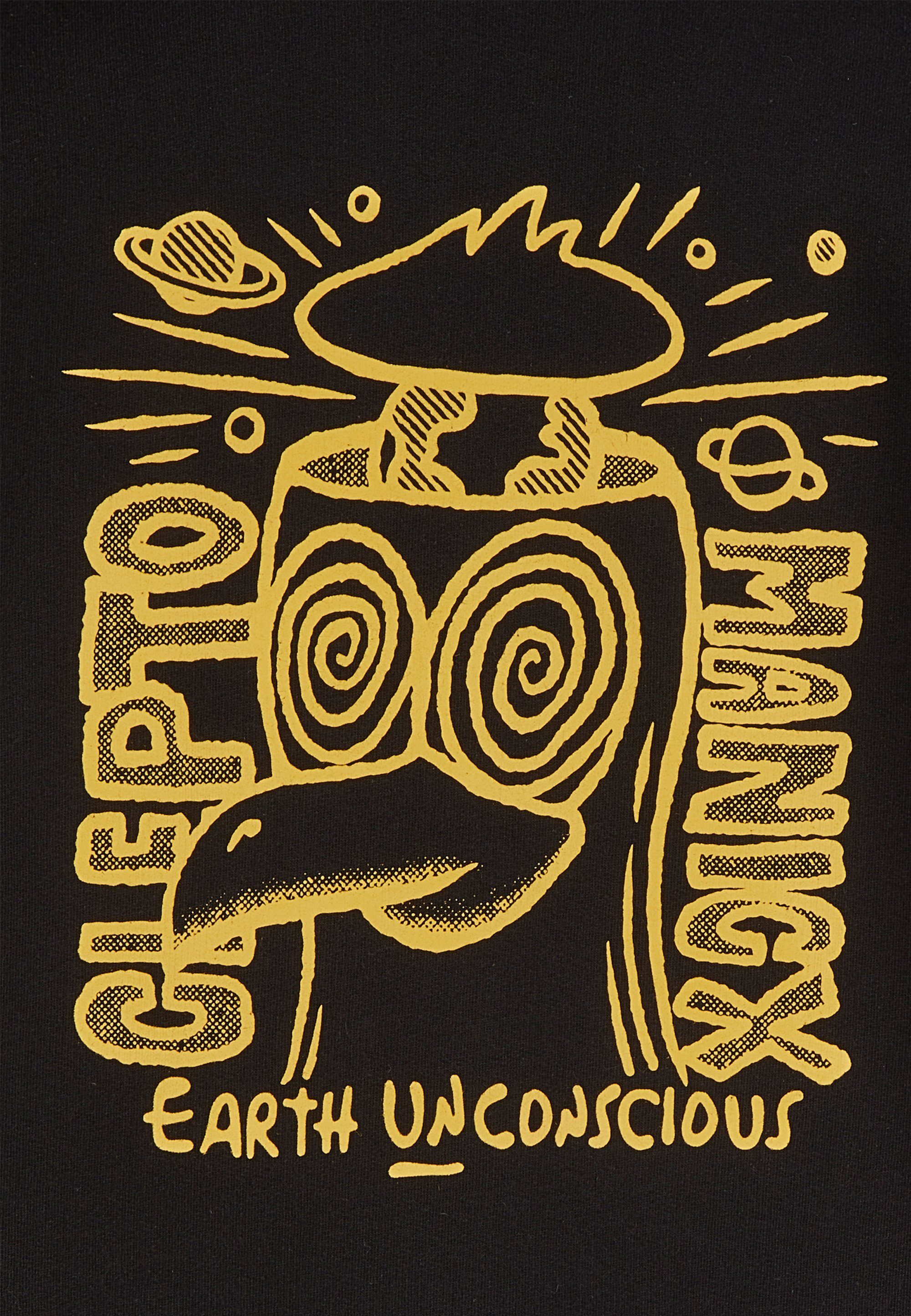 Cleptomanicx Kapuzensweatshirt mit schwarz großem Rückenprint Unconscious