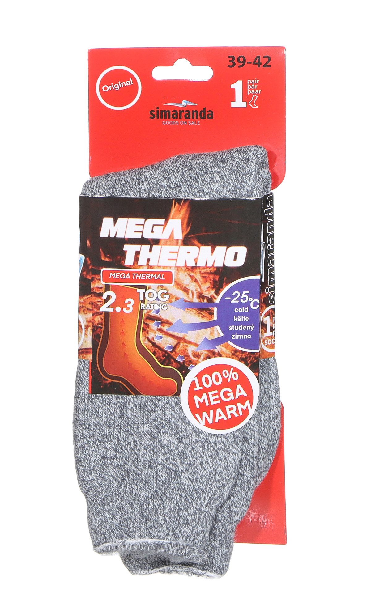 simaranda Thermosocken Herren Thermo Socken 8121 39-42 Hellgrau 1 Paar (1-P günstig online kaufen