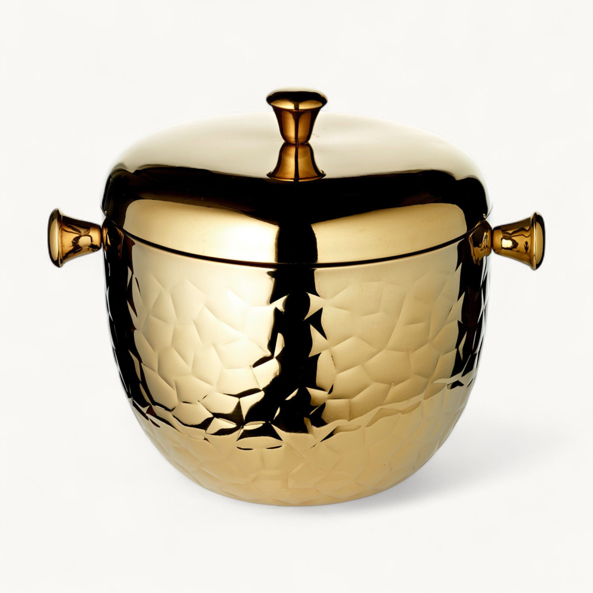 EDZARD Eiseimer Rico, (Höhe 21 cm), Gold-Optik, inkl. Deckel, Sieb und Eiszange