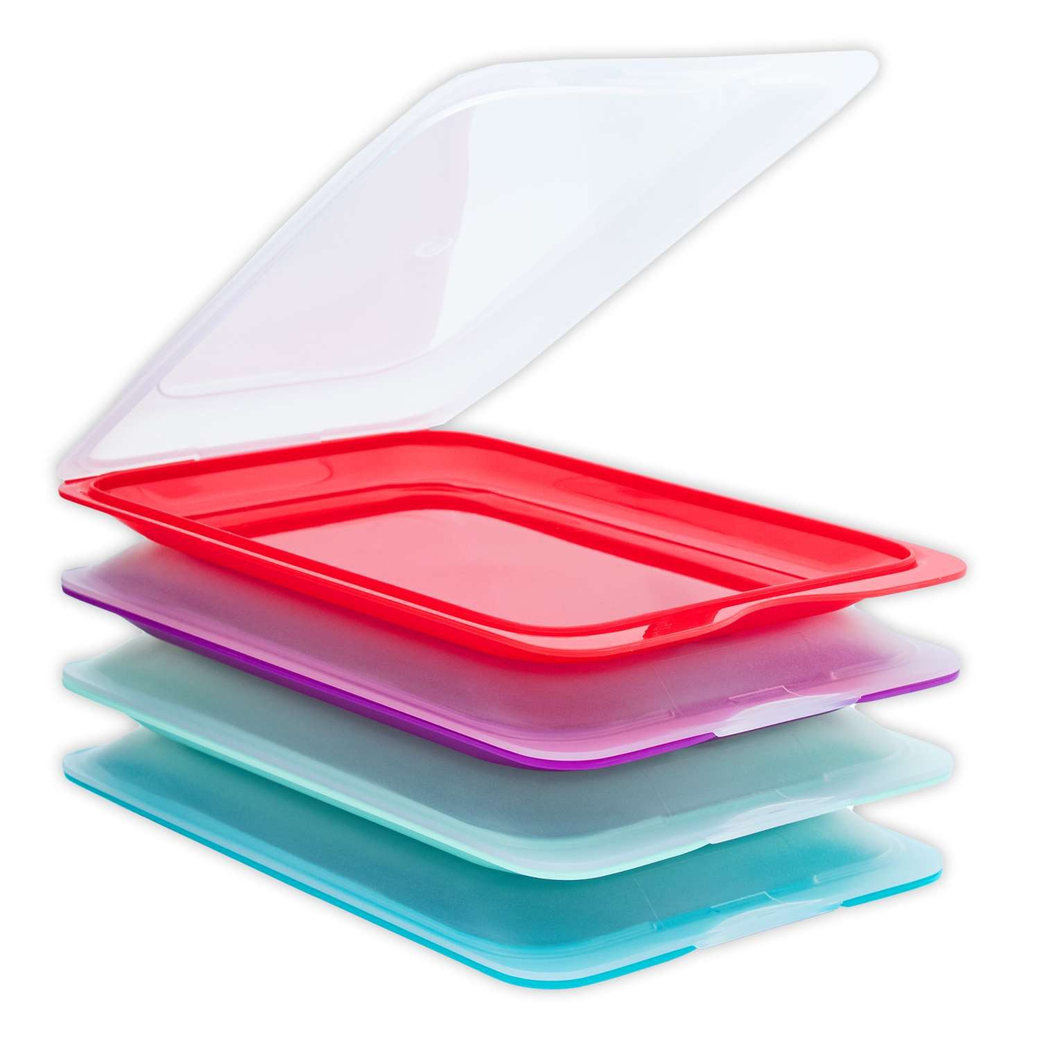 Intirilife Frischhaltedose, Kunststoff, (Set, 4-tlg., 4x Frischhaltebox), 4x Aufschnittboxen Mehrweg stapelbar BPA-frei spülmaschinengeeignet