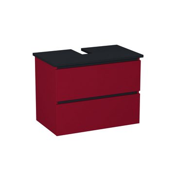 GARLIVO Waschbeckenunterschrank GLB-80 mit Schubladen, Badezimmer Waschtischunterschrank, Rot Breite 80cm, Soft-Close, Push-to-Open/ Tip-On, Hängend