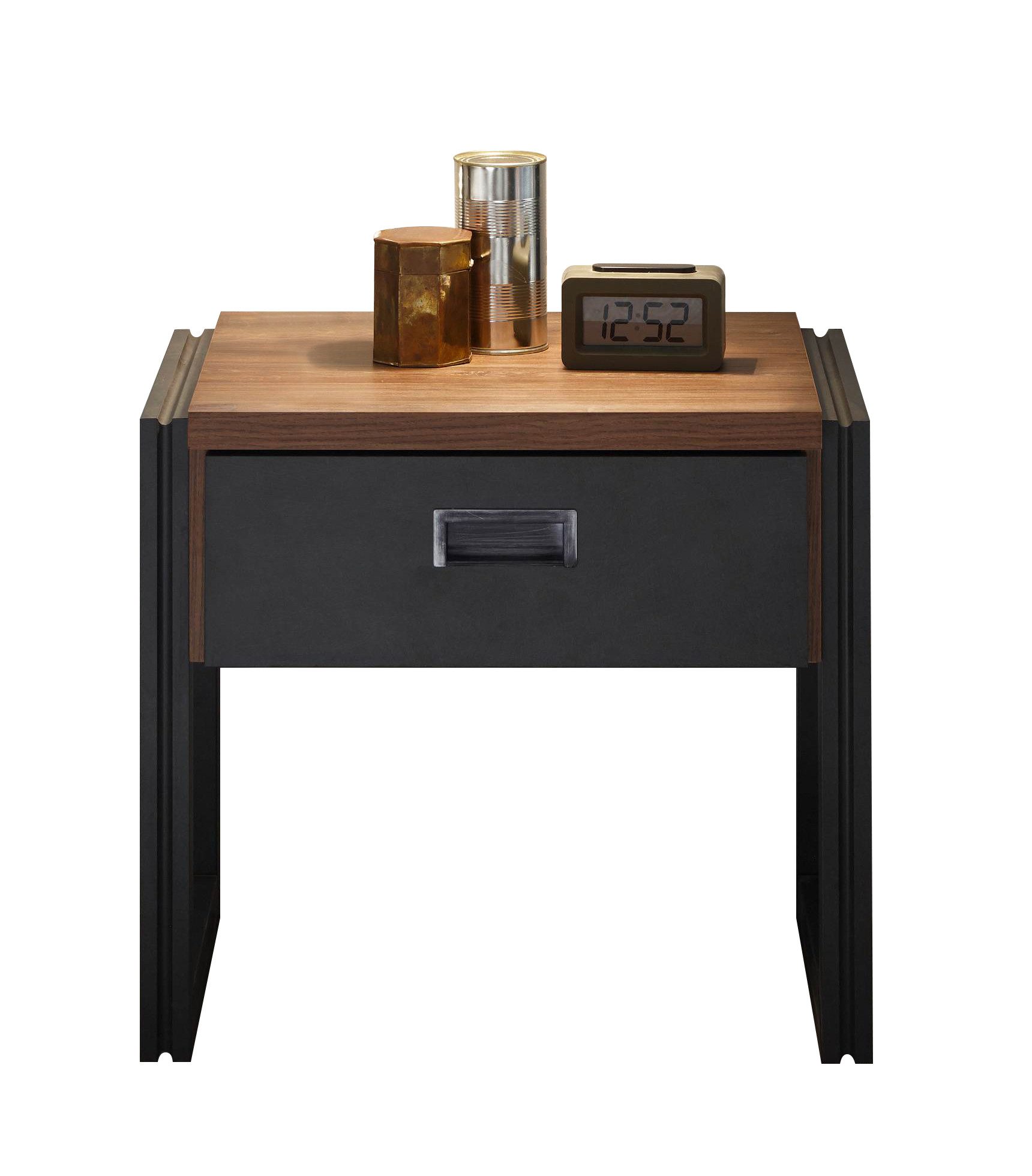 99rooms Nachttisch Belfast Stirling Eiche (Nachtkommode, Nachttischschrank), mit Schublade, Spanplatte, für Schlafzimmer, Industrial Design. Reduzierter Preis € 239,00. Unverbindliche Preisempfehlung € 479,00