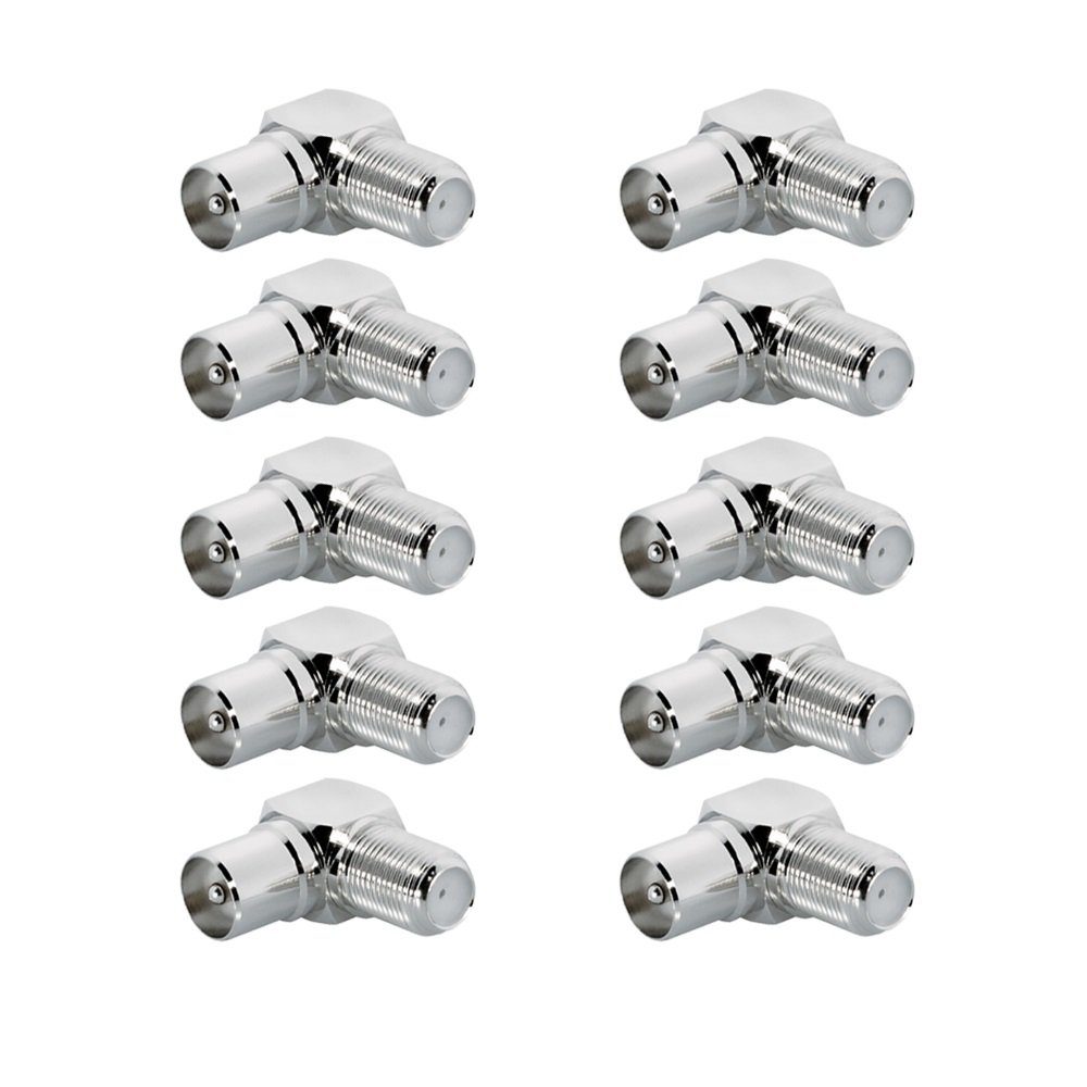 Kabelzubehör HD TV Winkeladapter IEC 9,5mm Stecker Antenne Kabel Sat F-Adapter
