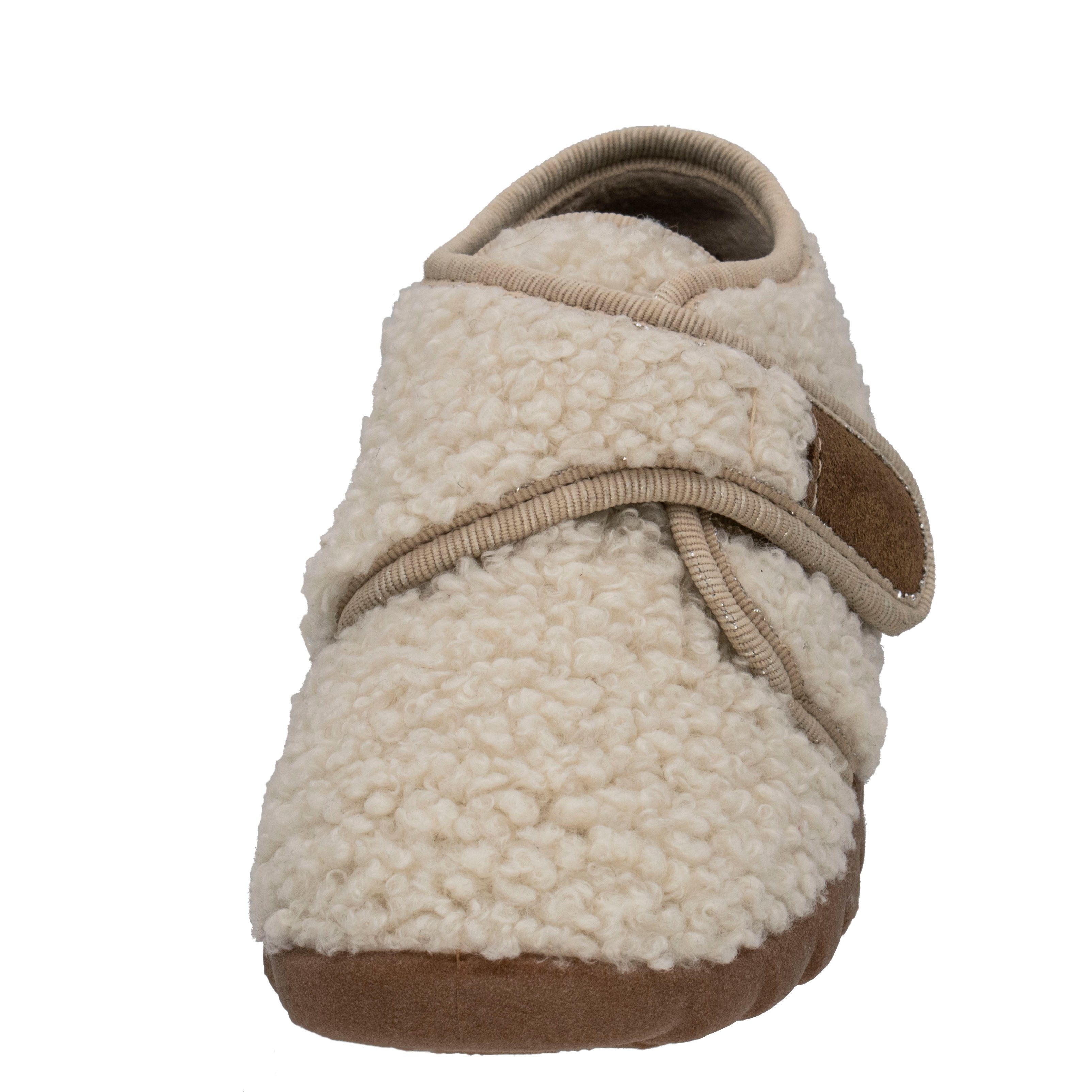 Fischer-Markenschuh Flexi Hausschuh aus Teddystoff, mit Verlours-Futter, mit Klettverschluss – Bild 4 von 5
