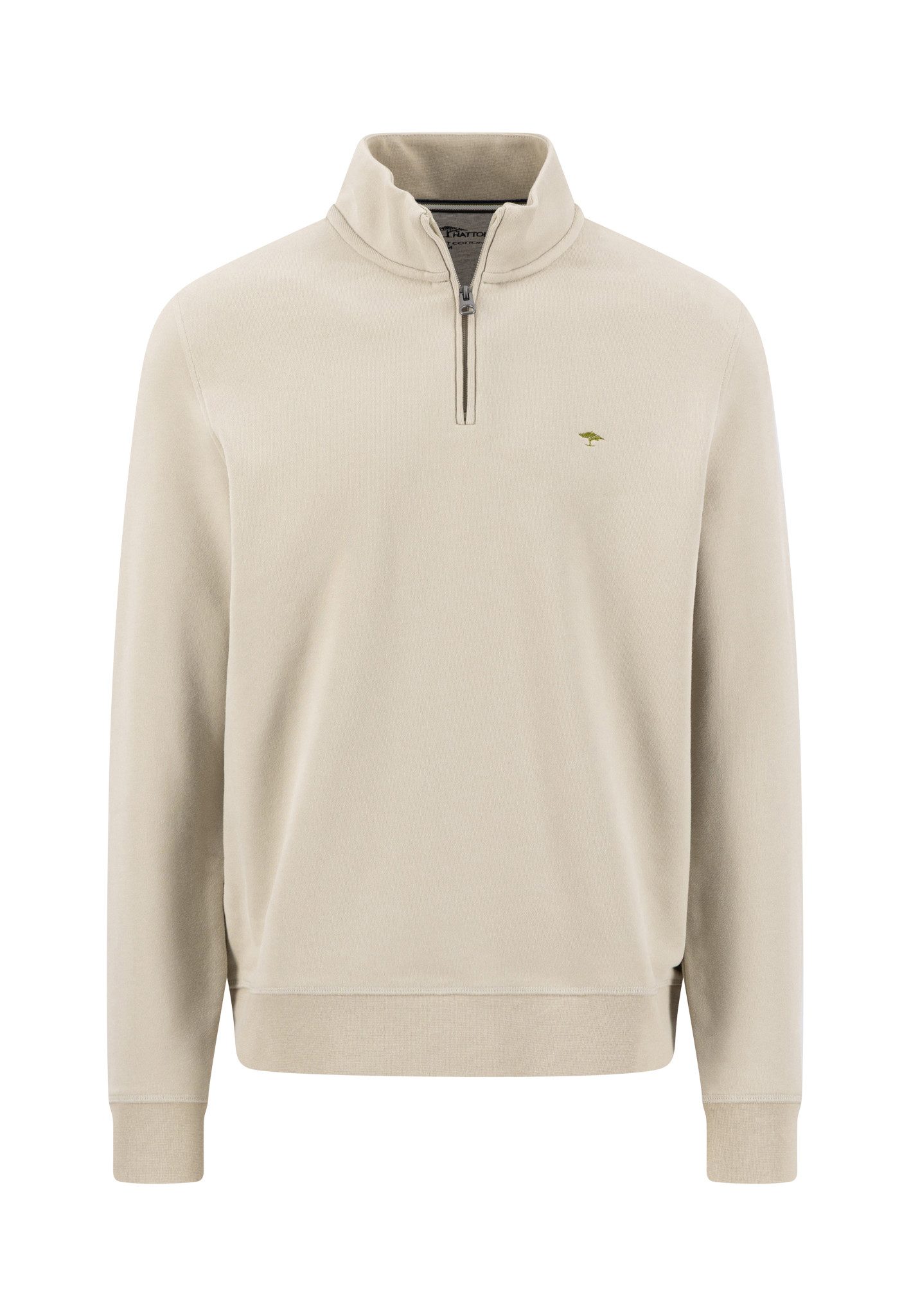 FYNCH-HATTON Strickpullover Sweat, Troyer -Zip clay