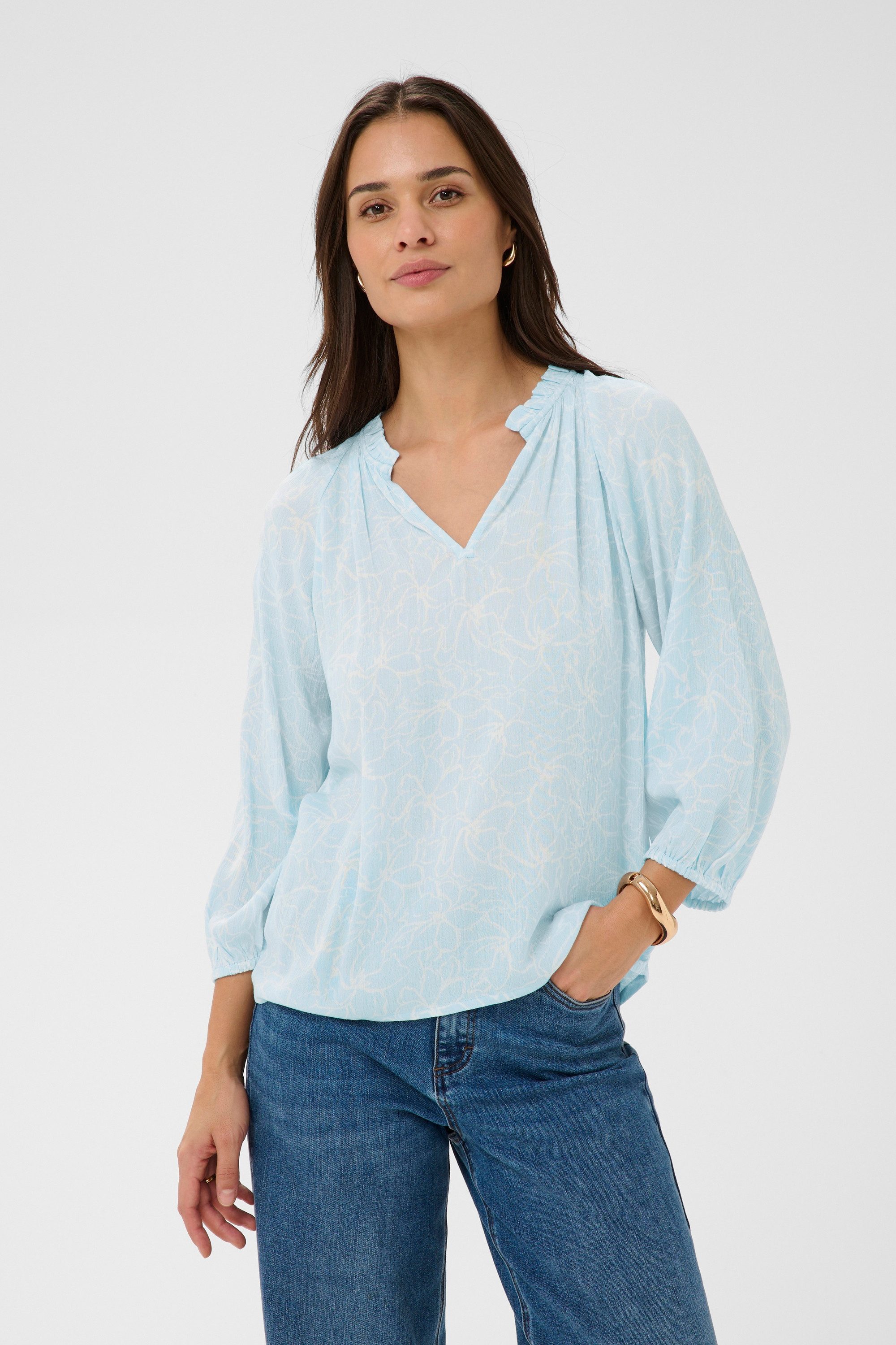 KAFFE Langarmbluse Langarm-Bluse KAtine