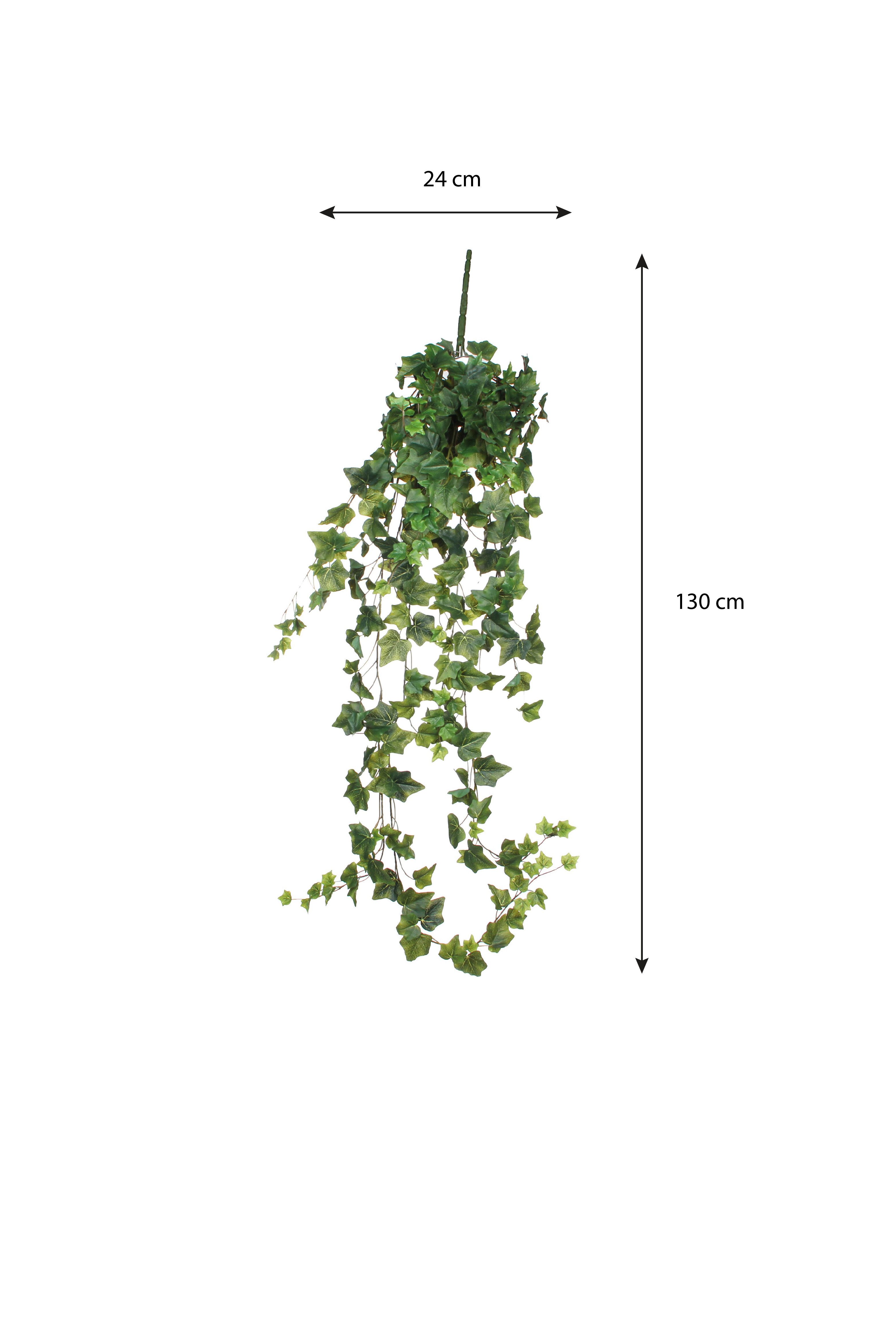Kunstpflanze Mica Decorations Efeu haengend gruen - l129xb30xh20cm, Mica Decorations, Höhe 129 cm