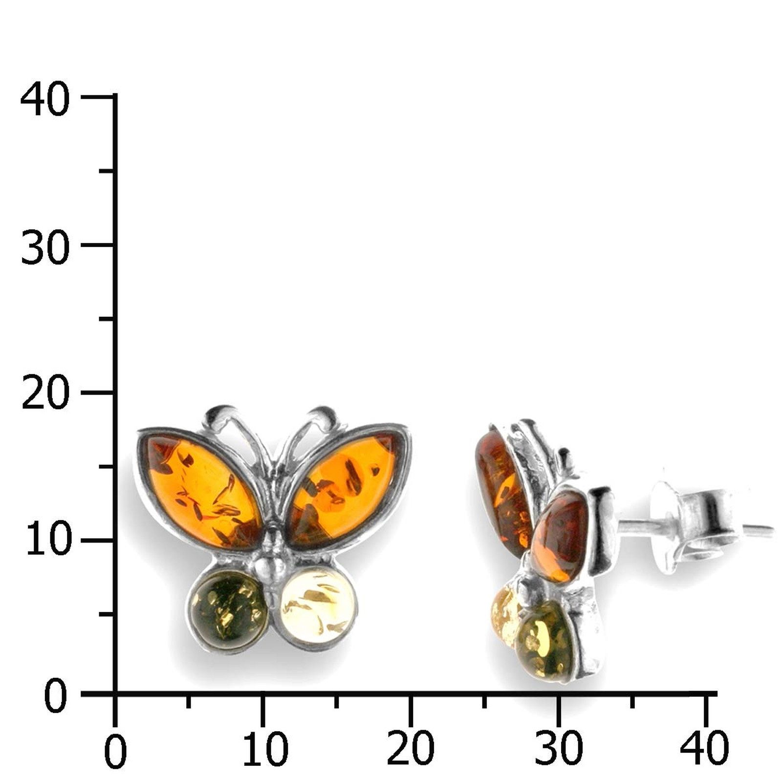 OSTSEE-SCHMUCK Paar Ohrstecker Ostsee-Schmuck Ohrstecker Schmetterling günstig online kaufen