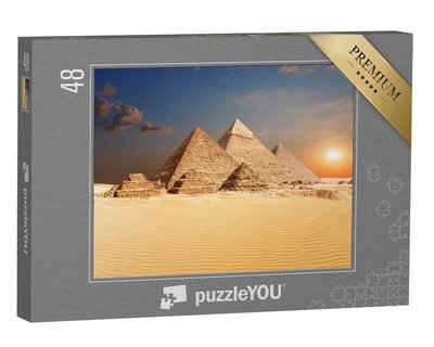 puzzleYOU Puzzle Berühmte ägyptische Pyramiden von Gizeh, 48 Puzzleteile, puzzleYOU-Kollektionen Cheops Pyramide