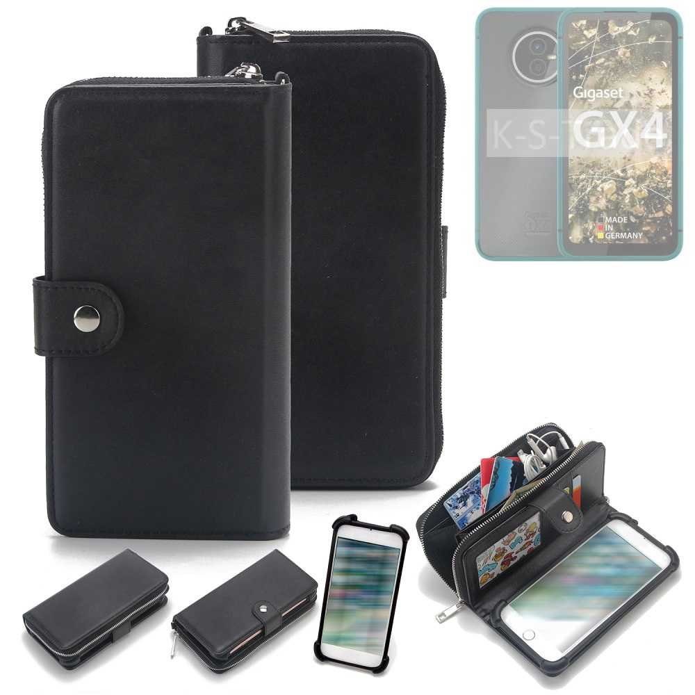 K-S-Trade Handyhülle für Gigaset GX4, 2in1 Handyhülle Schutzhülle & Portemonnee Cover Handy Hülle