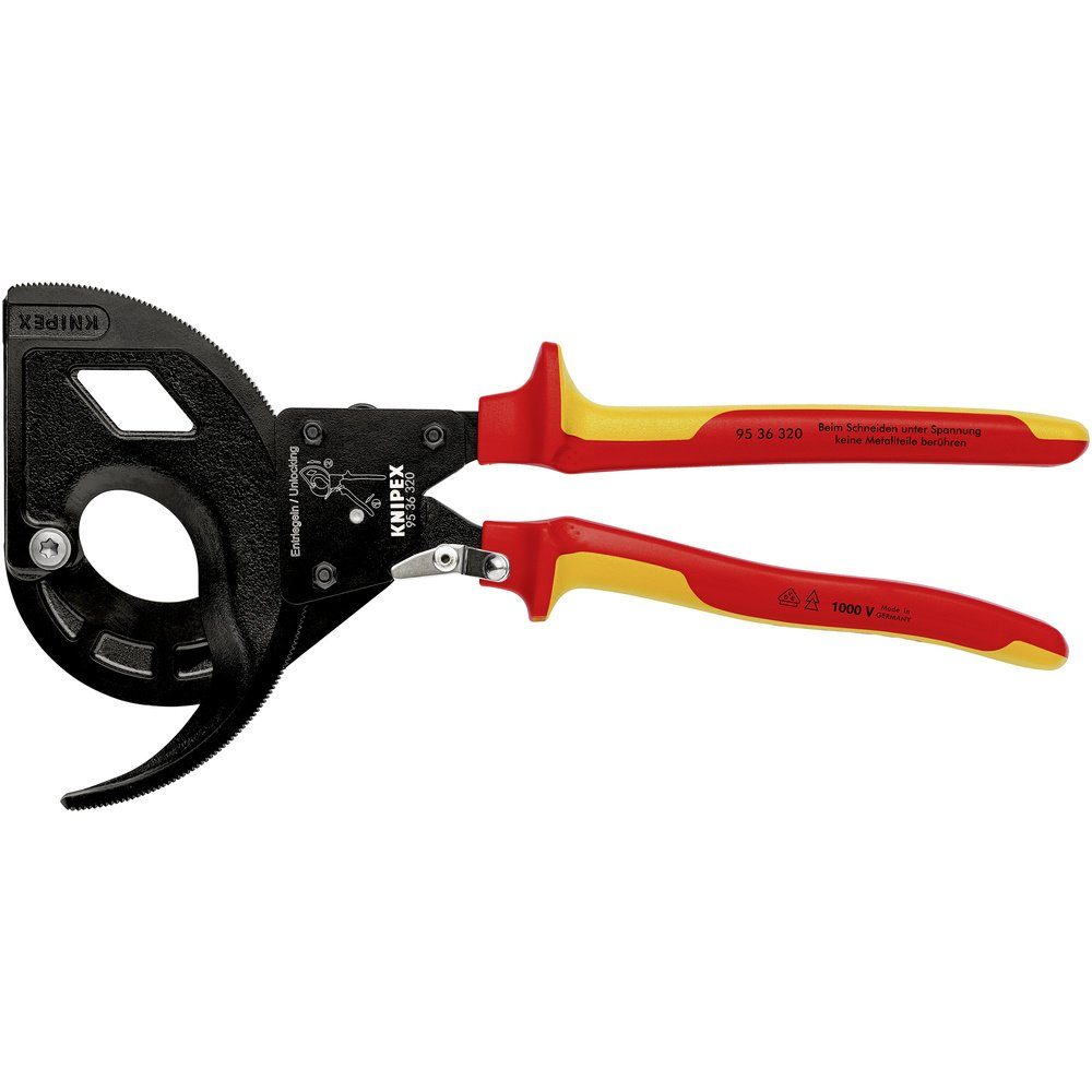 Knipex Kabelschere Knipex 95 36 320 Ratschen-Kabelschneider Geeignet für (Abisoliertechn