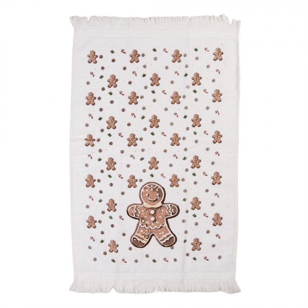 Clayre & Eef Gästehandtuch Handtuch, Baumwolle (mit Aufhängeschlaufe, 1-St), ca. 40 x 66 cm