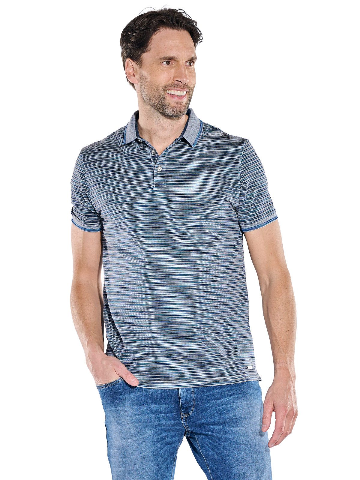 Engbers Poloshirt Herren Poloshirt mit besonderem Farbeffekt, Grau