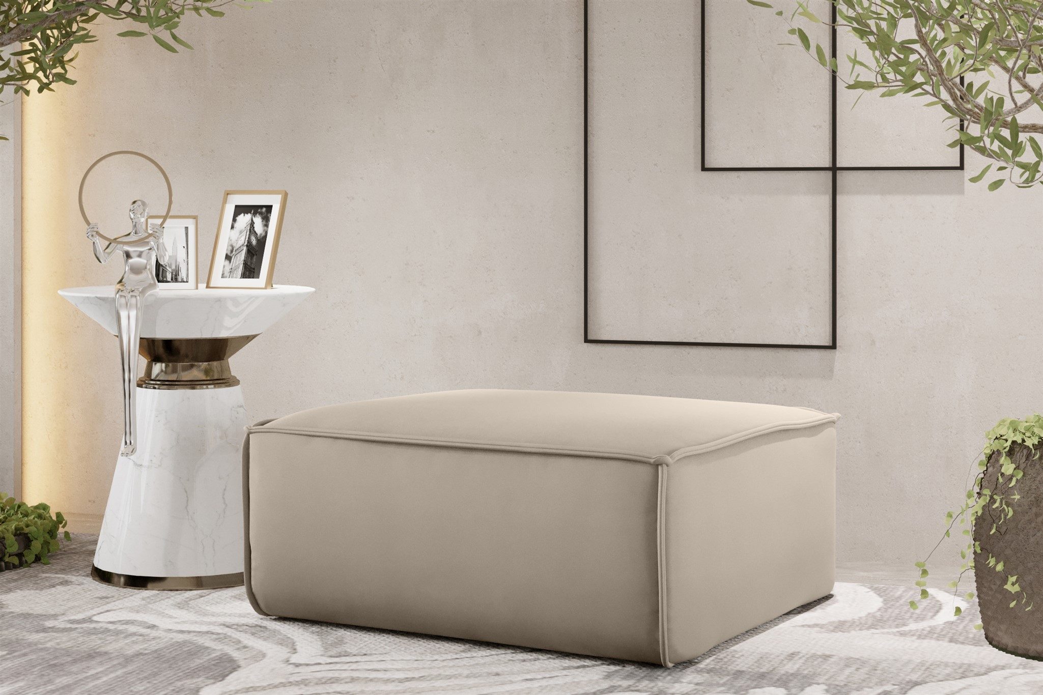 Fun Möbel Polsterhocker Designerhocker CELES PREMIUM 105x105 cm in Stoff (1 günstig online kaufen
