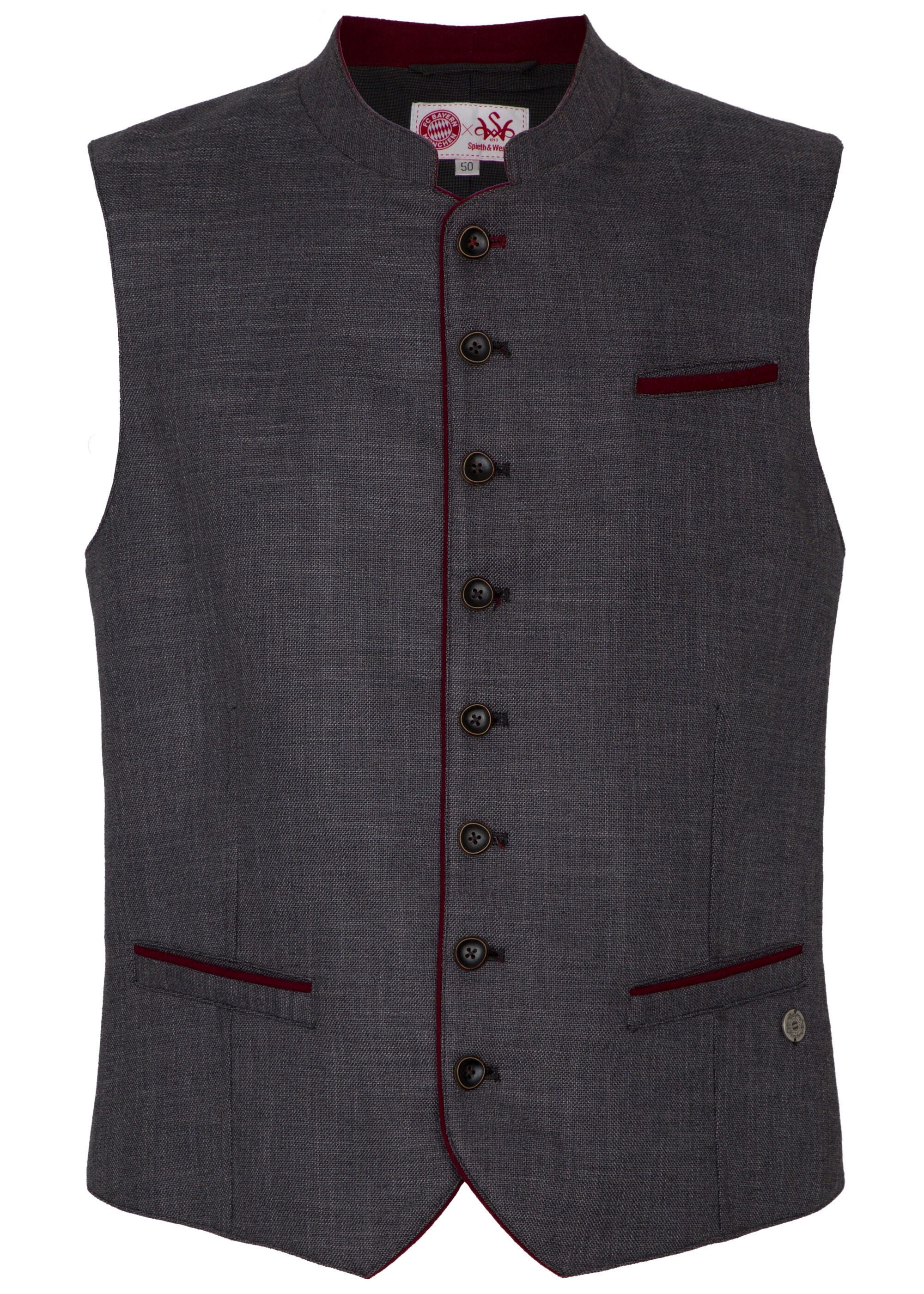 Spieth & Wensky Trachtenweste FCB-Gian-Weste H (1-tlg) mit FC Bayern Prägung