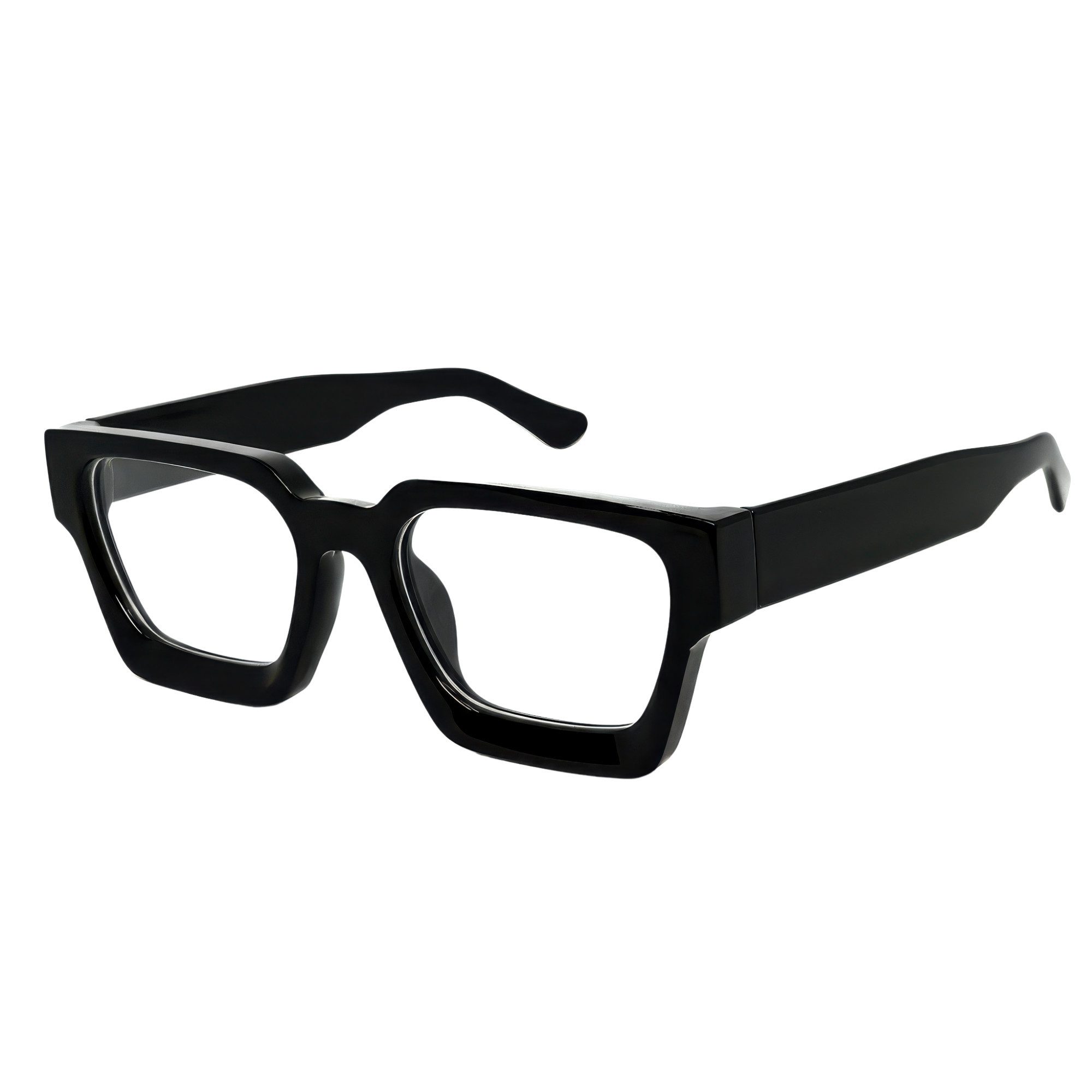 salazar.plus Brillengestell Brille ohne Stärke Dick Rechteckig Unisex Klotzig Damen Herren