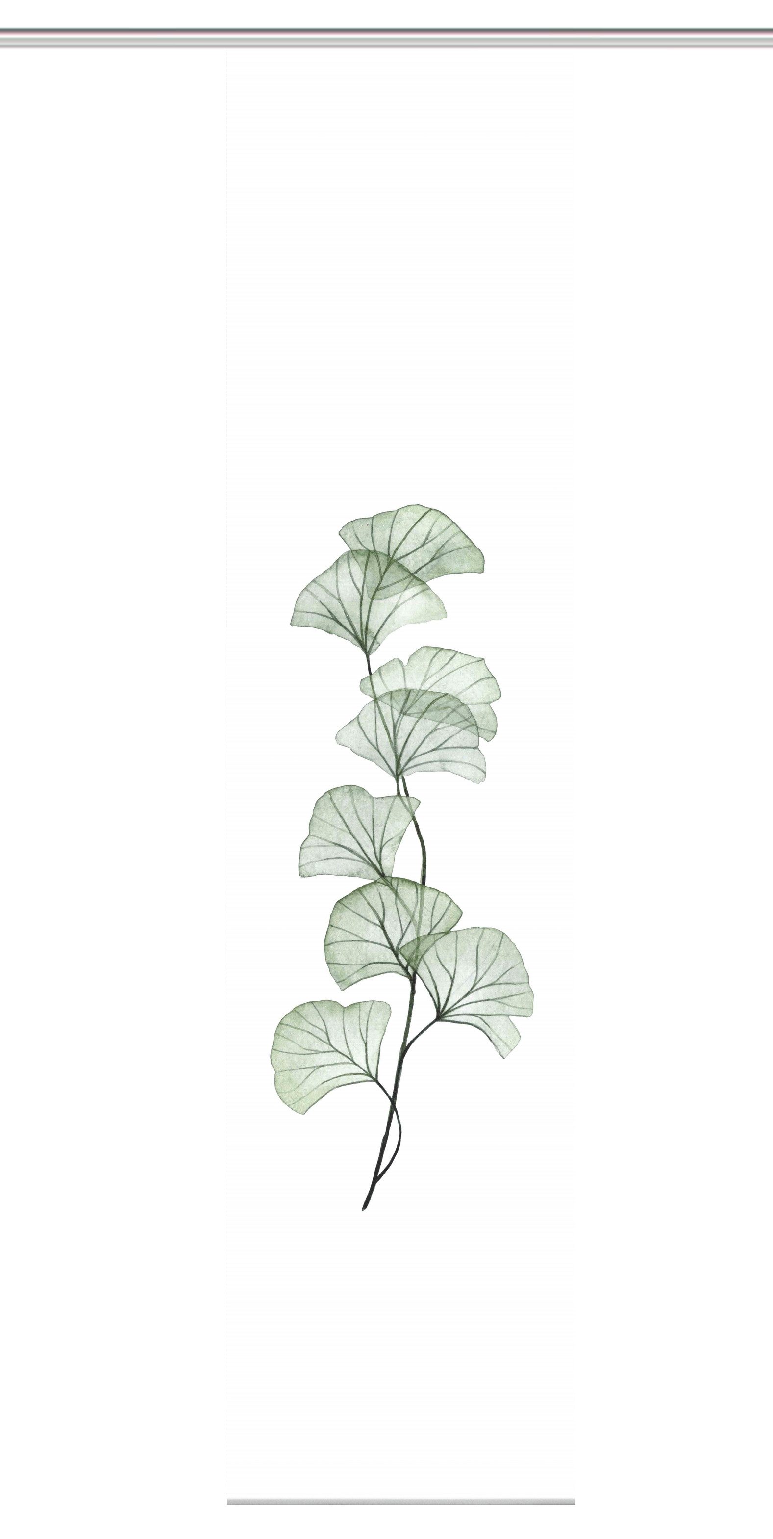 Vision S Schiebegardine Vision S Schiebevorhang Bambusoptik Digitaldruck Berto 260x60 cm Salb (1 St), Kunstfaser, 1x Schiebewand inkl. Paneelwagen und Klemmleiste Salbei