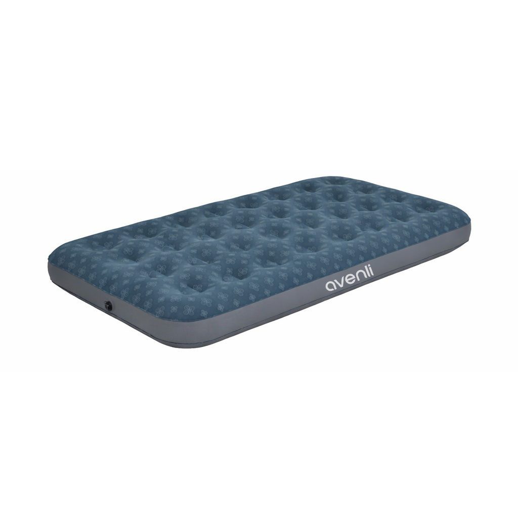 Avenli Luftmatratze Luftbett Camping für 1 Person grün mit Dekor 191x99x22cm Twin-Size, (aufblasbar Ideal als Reisebett oder Isomatte, 1-St., für Indoor und Outdoor mit beflockter Oberfläche), Campingmatratze ohne Pumpe