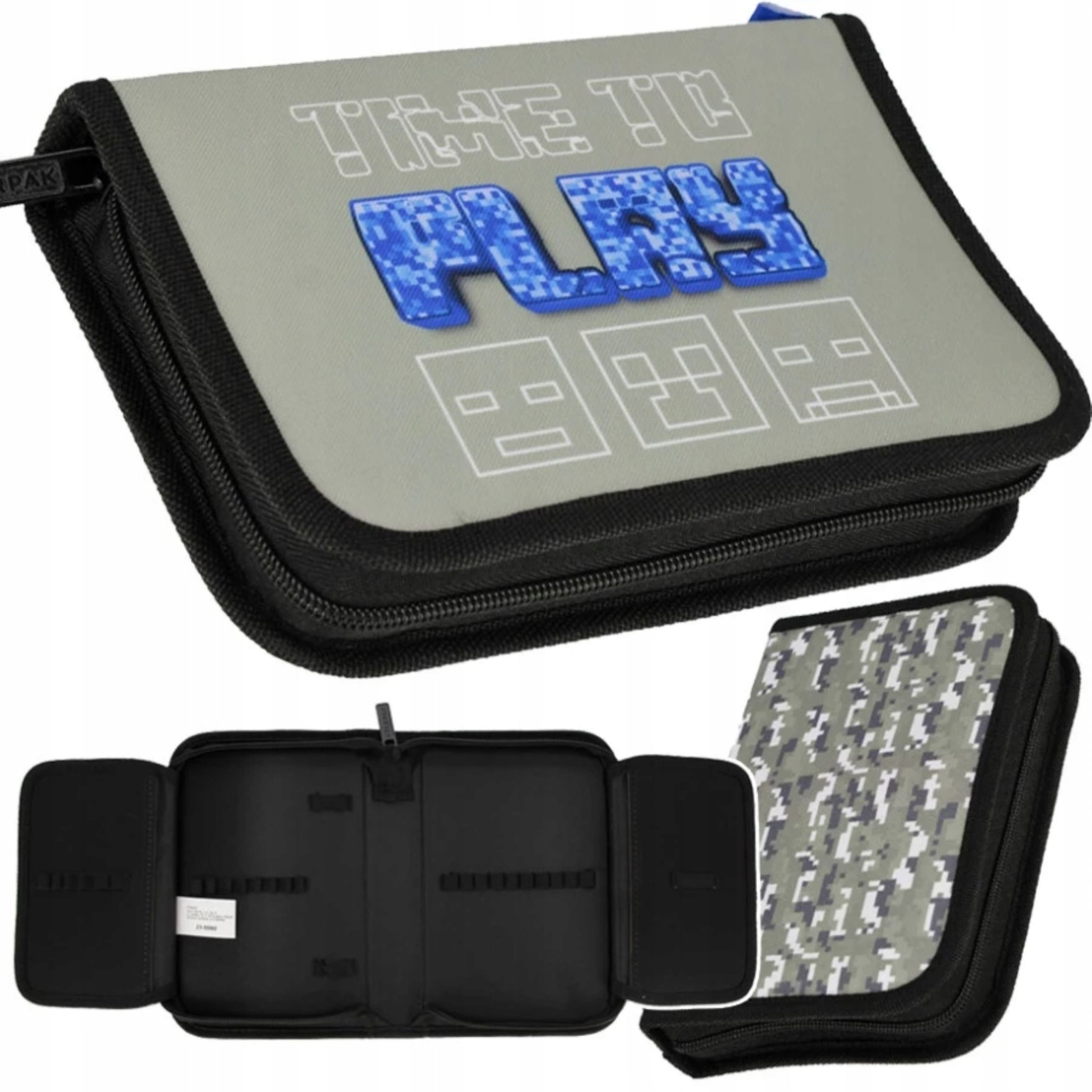 Starpak Federmäppchen Starpak Federmäppchen 2-Klappen Pixel Design Jungen ohne Inhalt
