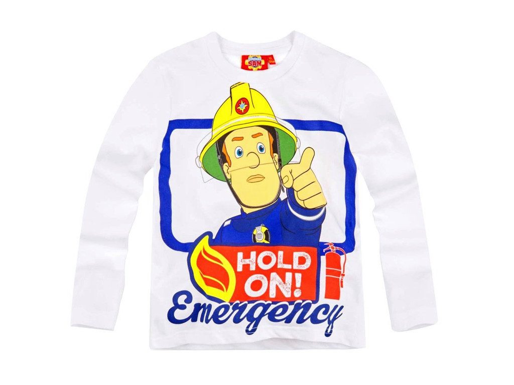 Feuerwehrmann Sam Langarmshirt Feuerwehrmann Sam weiß