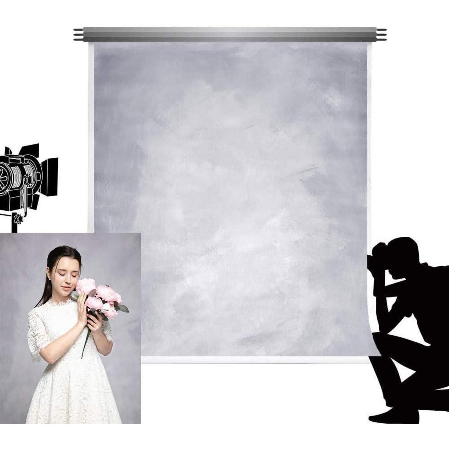 LuxusKollektion Hintergrundtuch Fotohintergrund Grau Abstrakt Mikrofaser Newborn Retro 3x3m J13734