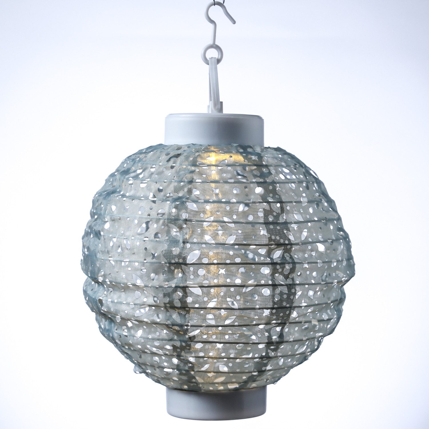 MARELIDA LED Lampion Solar Gartenlampion mit Muster grün D: 20cm Party Balkon Terrasse, LED Classic, warmweiß (2100K bis 3000K)
