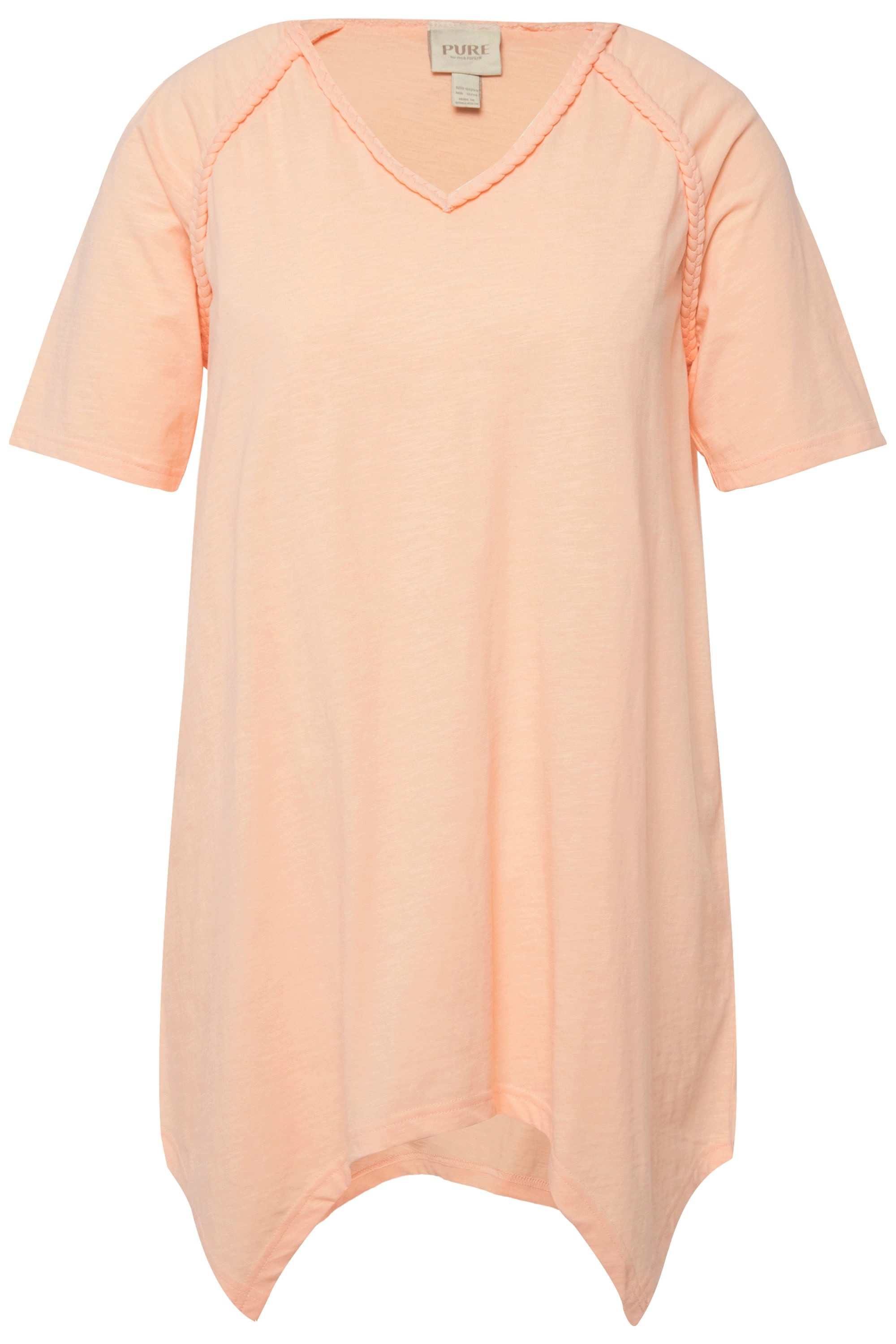 Ulla Popken Longshirt T-Shirt Zipfelsaum V-Ausschnitt günstig online kaufen