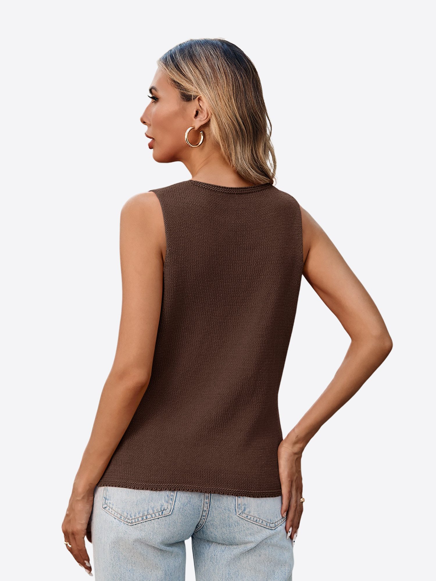 Imily Bela Kurzweste Damen Strickweste mit Bindeband vorne (Packung, 1-tlg., 1per-Pack) einfarbig
