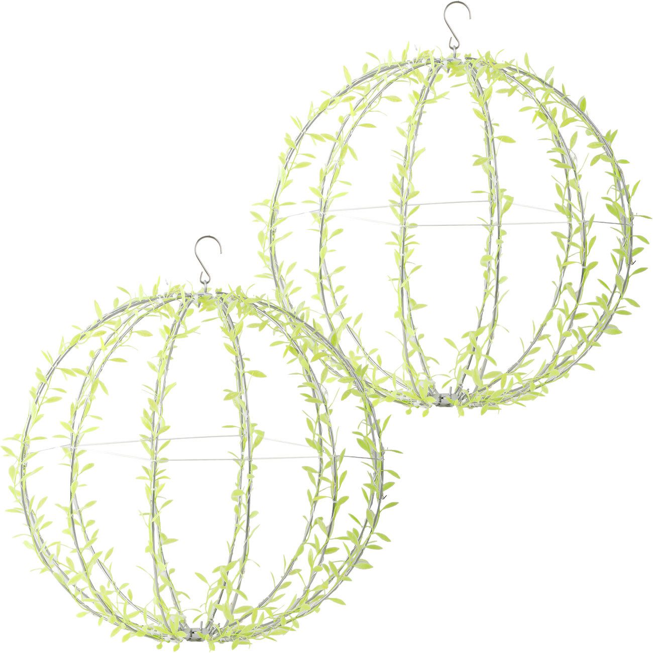shop'n smile ideoon Hängeleuchte Solar Leuchtkugel Gartenkugel Ø40cm Blätterdesign 144 LEDs 2 Lichtmodi, LEDs, Warmweiß, 2 Modi, Solarbetrieb & Dämmerungssensor IP44, Dekoleuchte