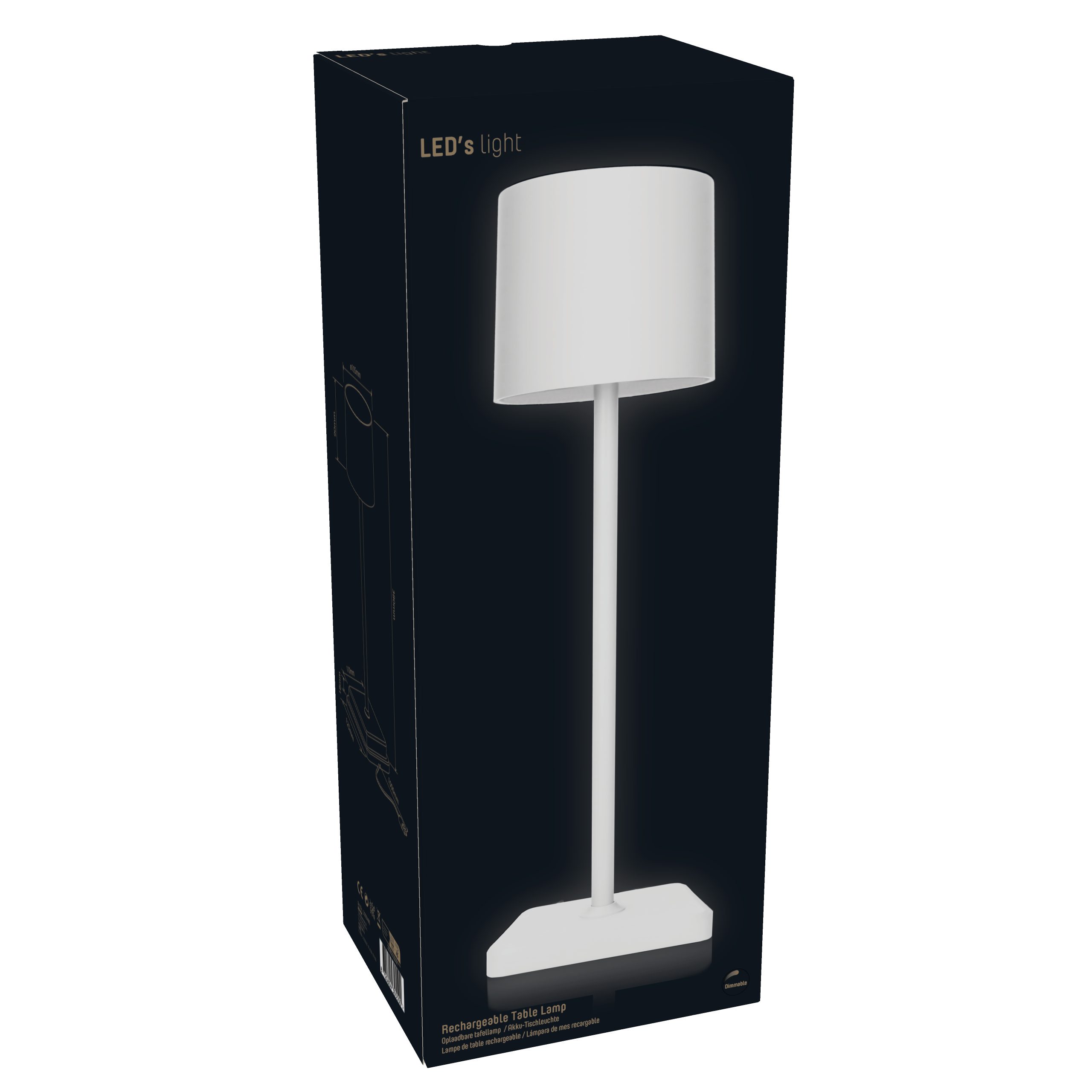 dimmbar LED's LED-Tischleuchte, light Akku IP54 Ladeschale weiß LED, Außen-Tischleuchte warm-neutral-kaltweiß 1000490