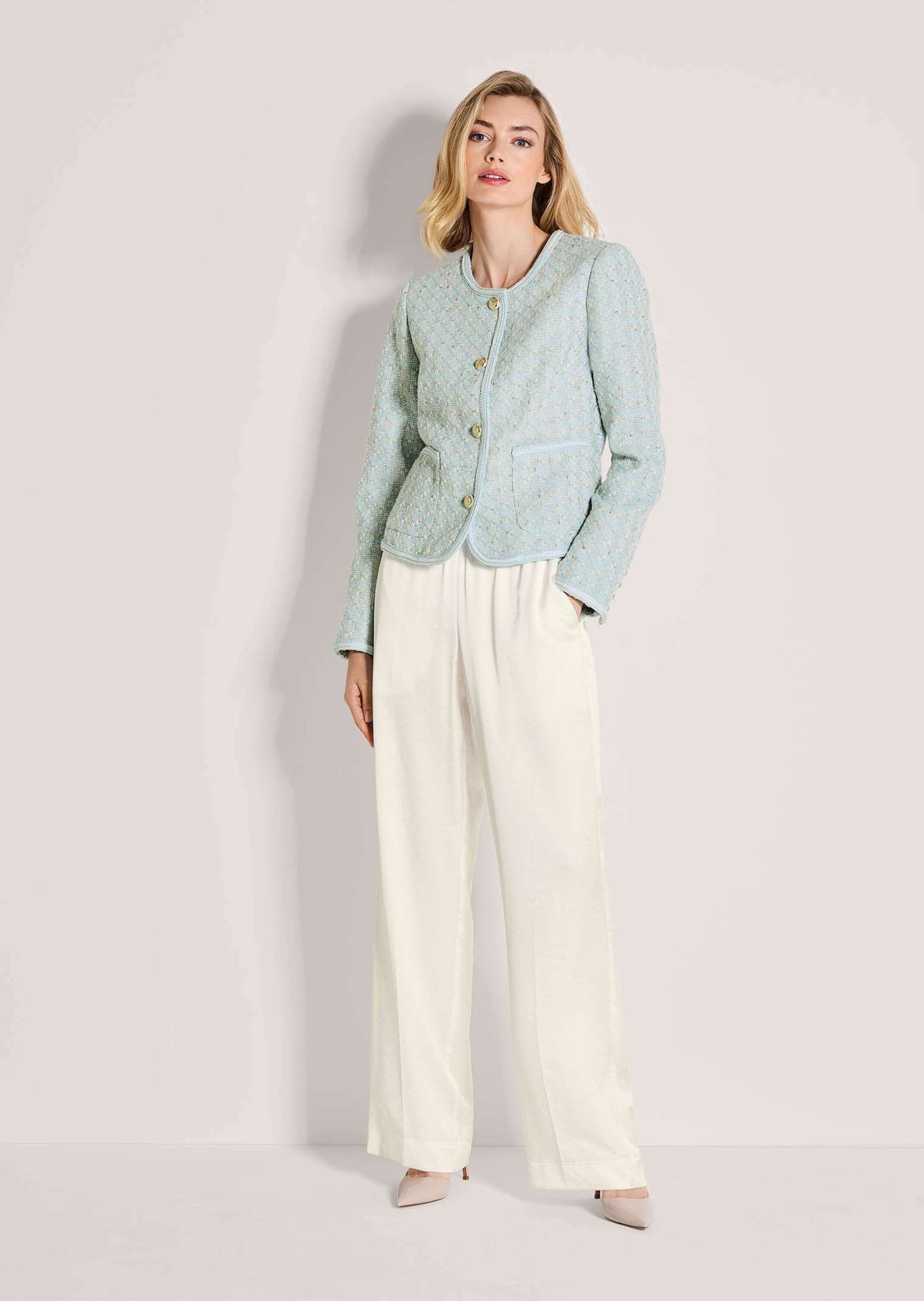 Kurzblazer Eleganter Tweed-Blazer mit Glanzgarn