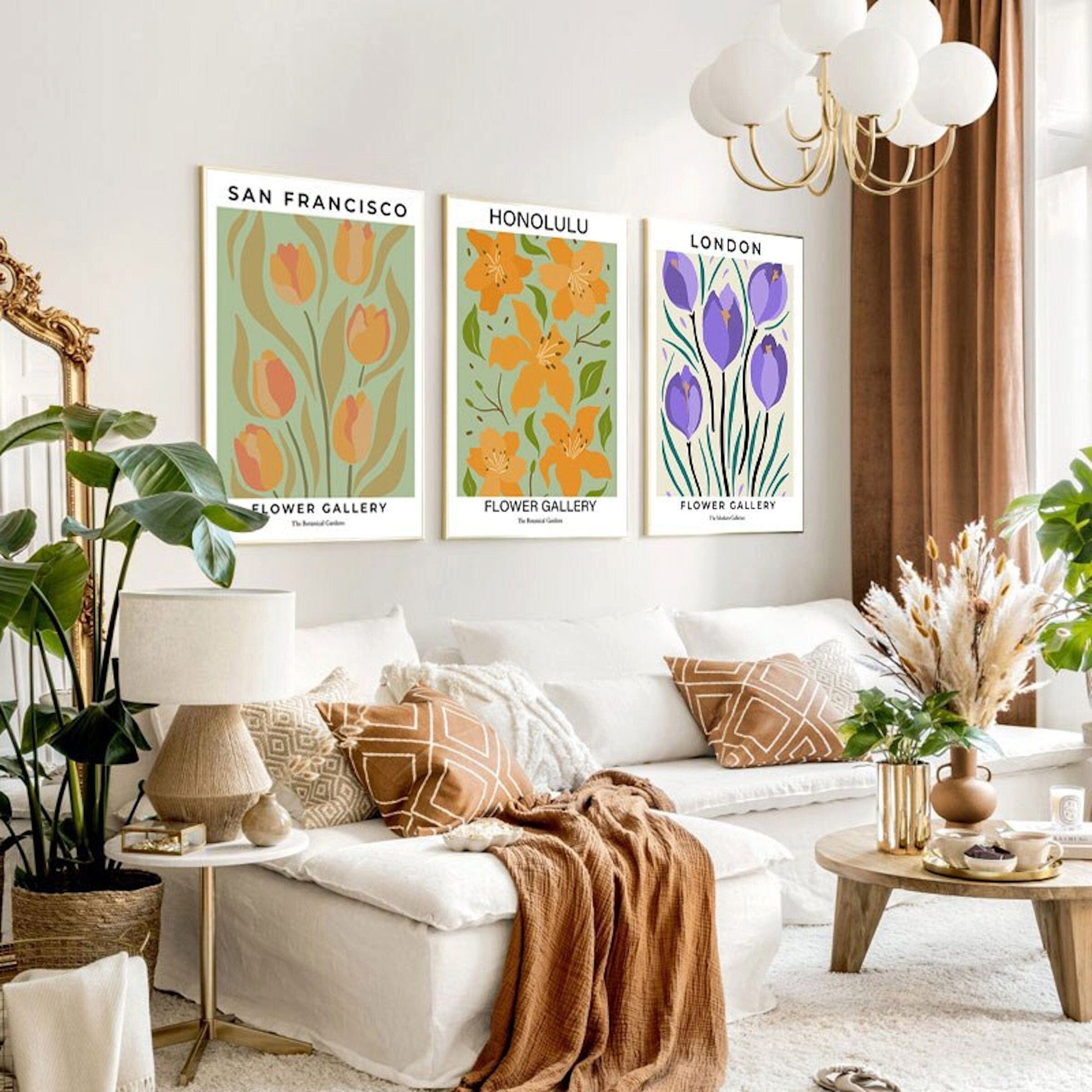 JUSTGOODMOOD Poster Blumen Markt San Francisco Mailand London Geschenkidee Deko Print ohne, London (1 St)