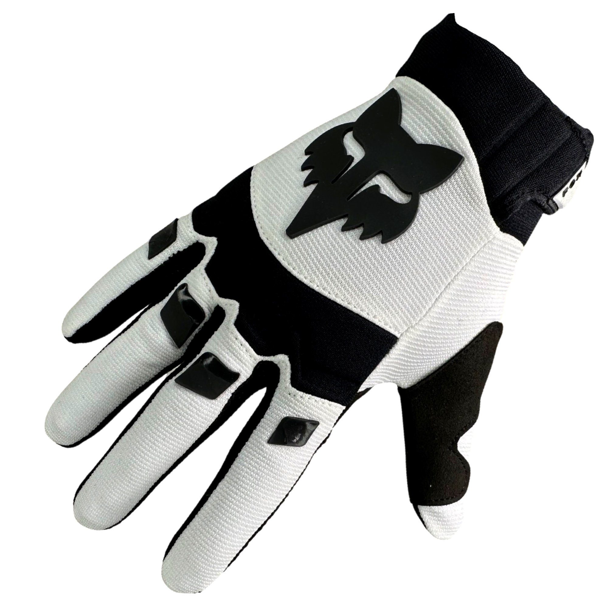 Dirtpaw Fahrradhandschuhe Fox Fox Weiß Glove Retro Racing Handschuhe